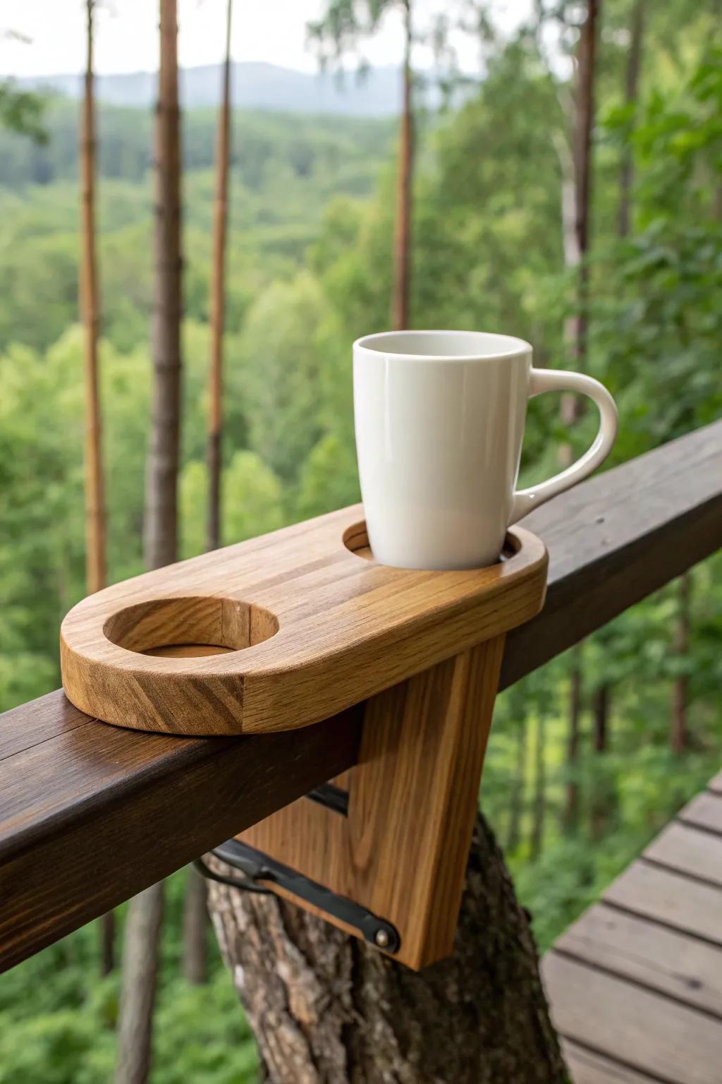 Elevate your outdoor dining experience with elegant clip-on cup holders, blending style and functionality effortlessly.