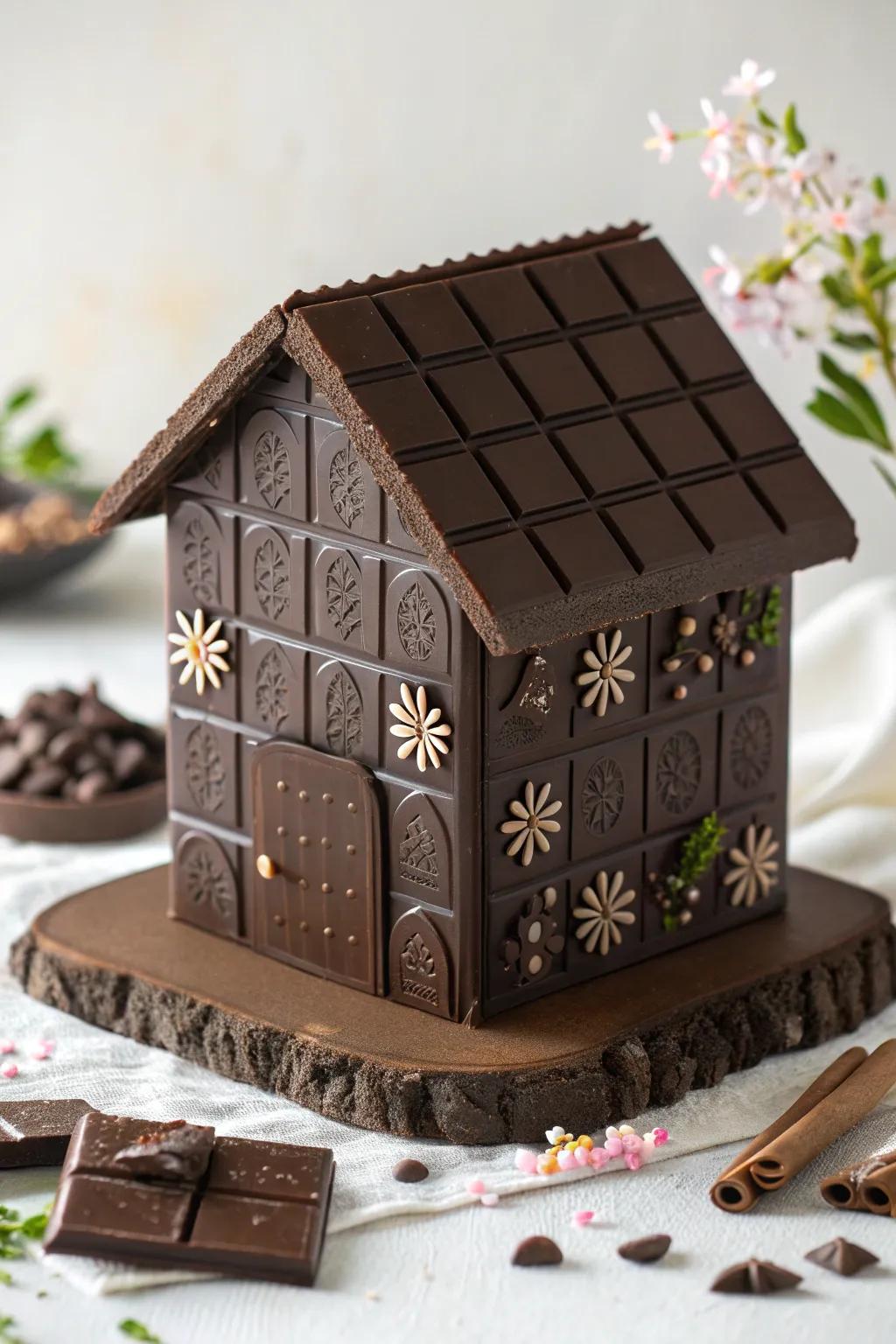 Indulge in the elegance of a Chocolate Dream House: where minimalist design meets rich, bold flavors.