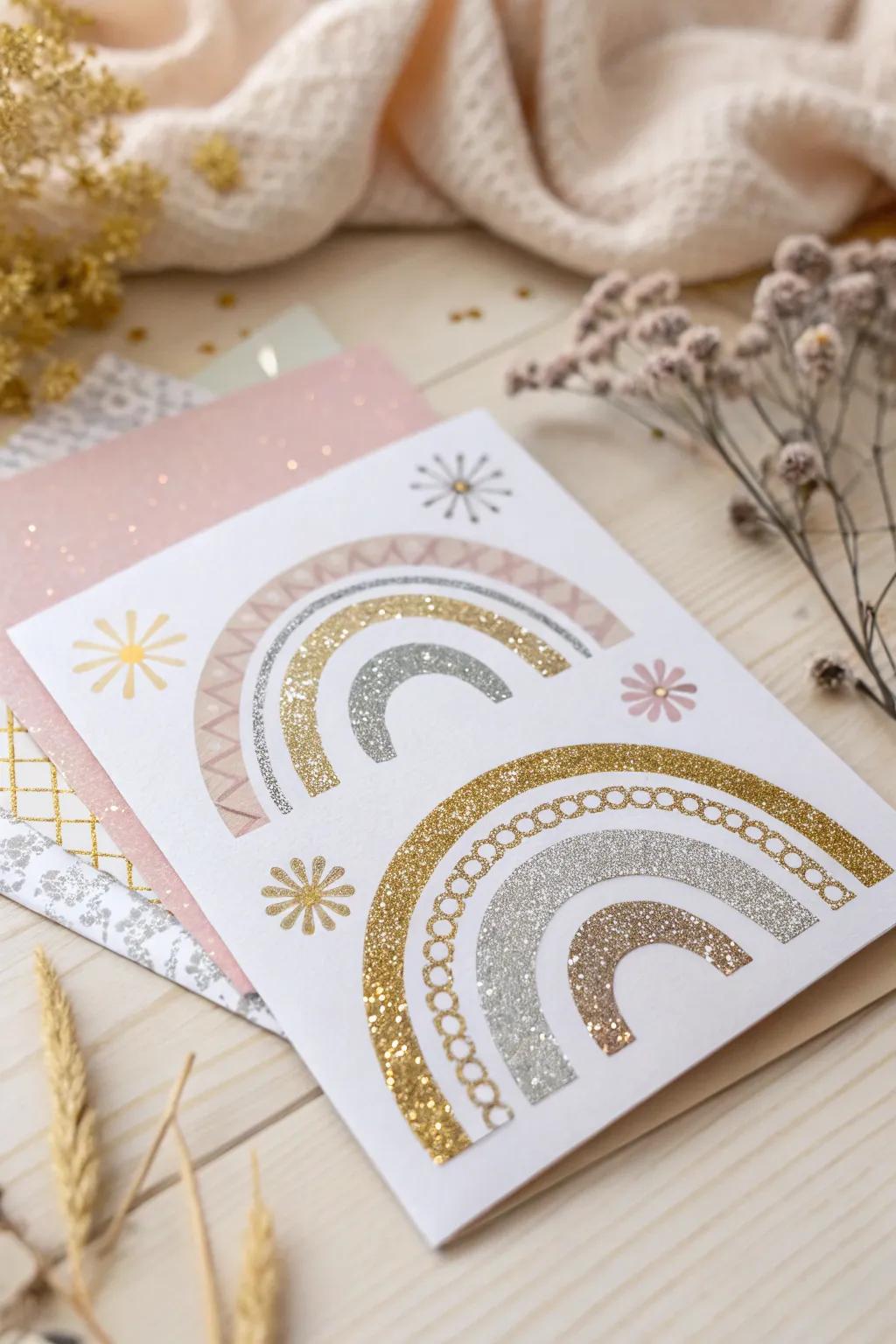Add a touch of sparkle to your child's creativity with this enchanting glitter card!