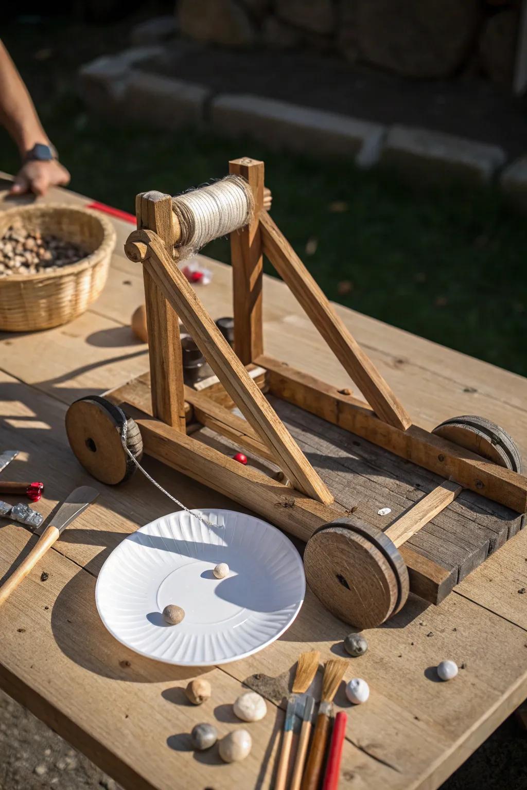 Unleash your creativity with a handcrafted catapult, where simplicity meets craftsmanship.