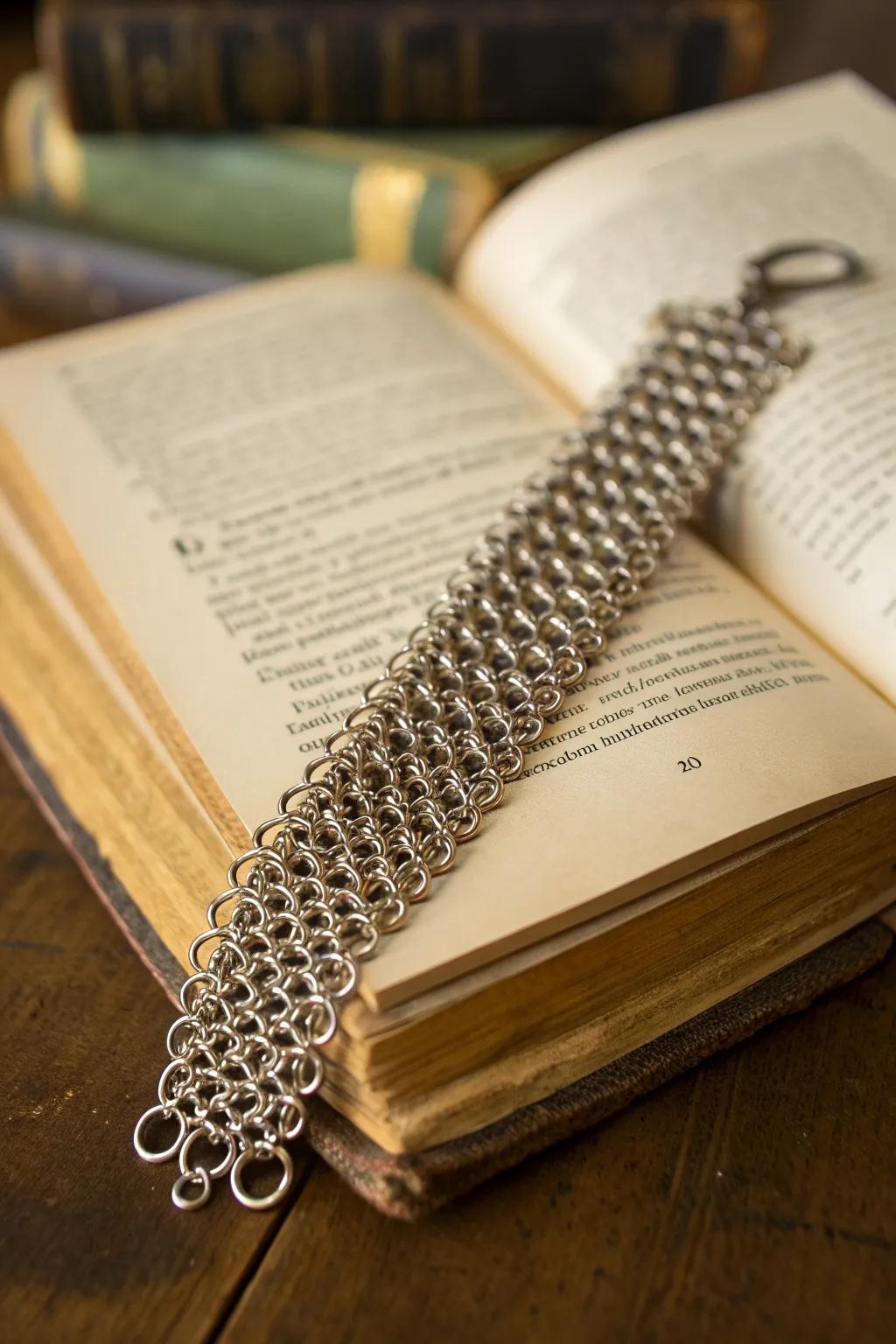Elevate your reading experience with a handcrafted chainmail bookmark—where tradition meets elegance.