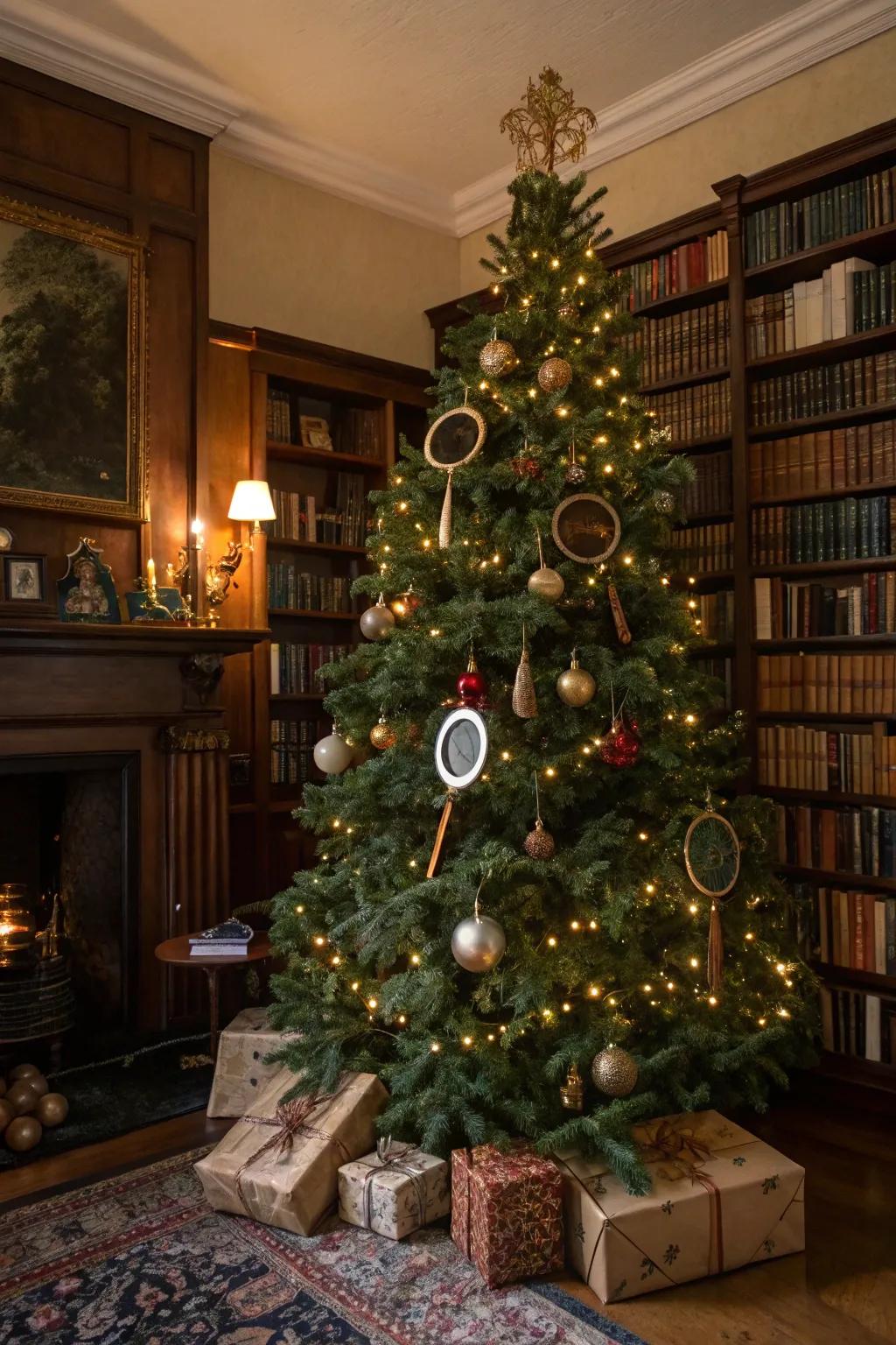 A mystery-themed tree that intrigues and delights all who visit.