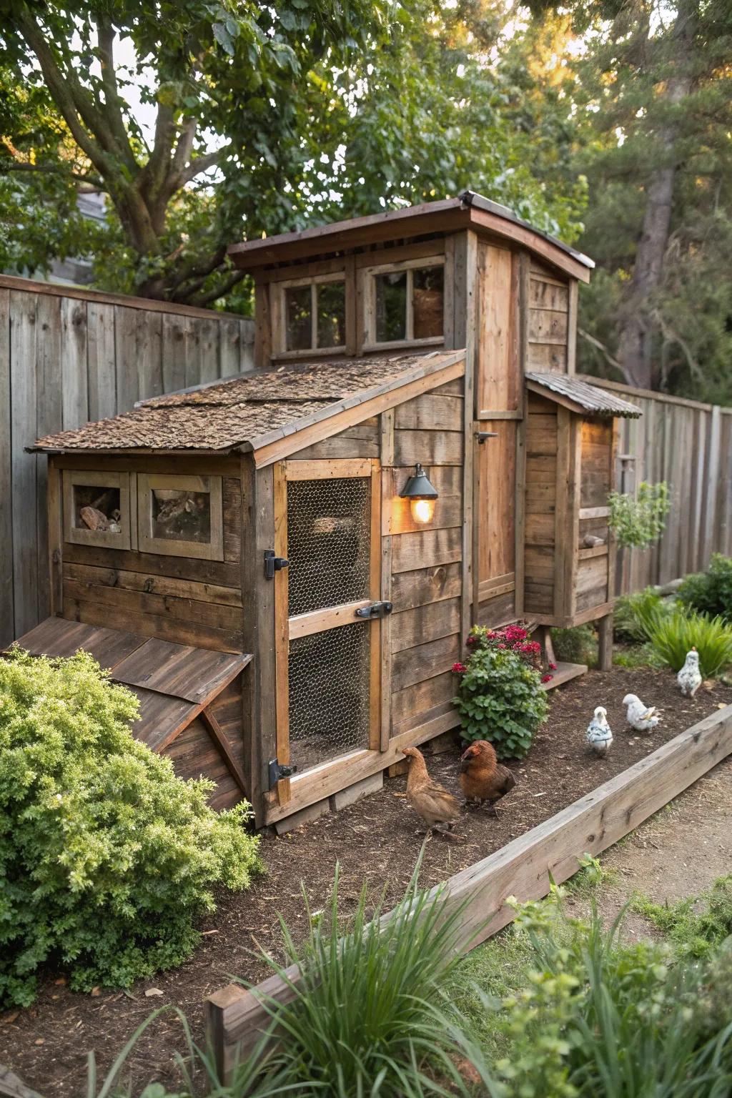 Elevate your backyard with an eco-friendly chicken coop crafted from nature's finest materials.