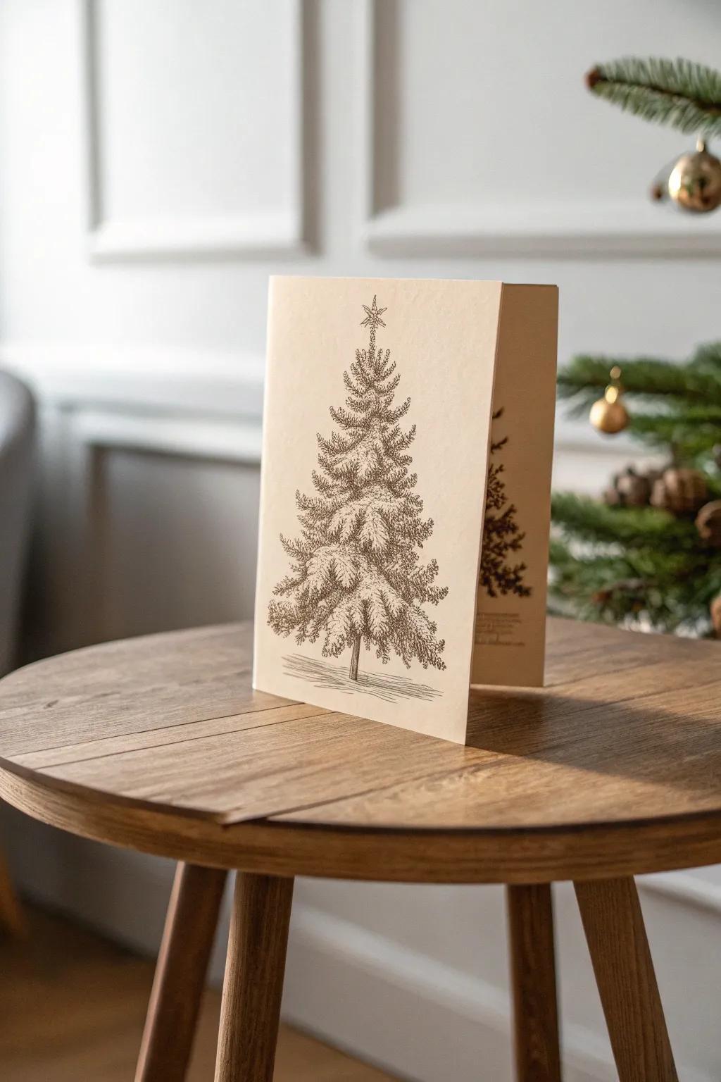 Capture the magic of Christmas past with a charming vintage-inspired card.