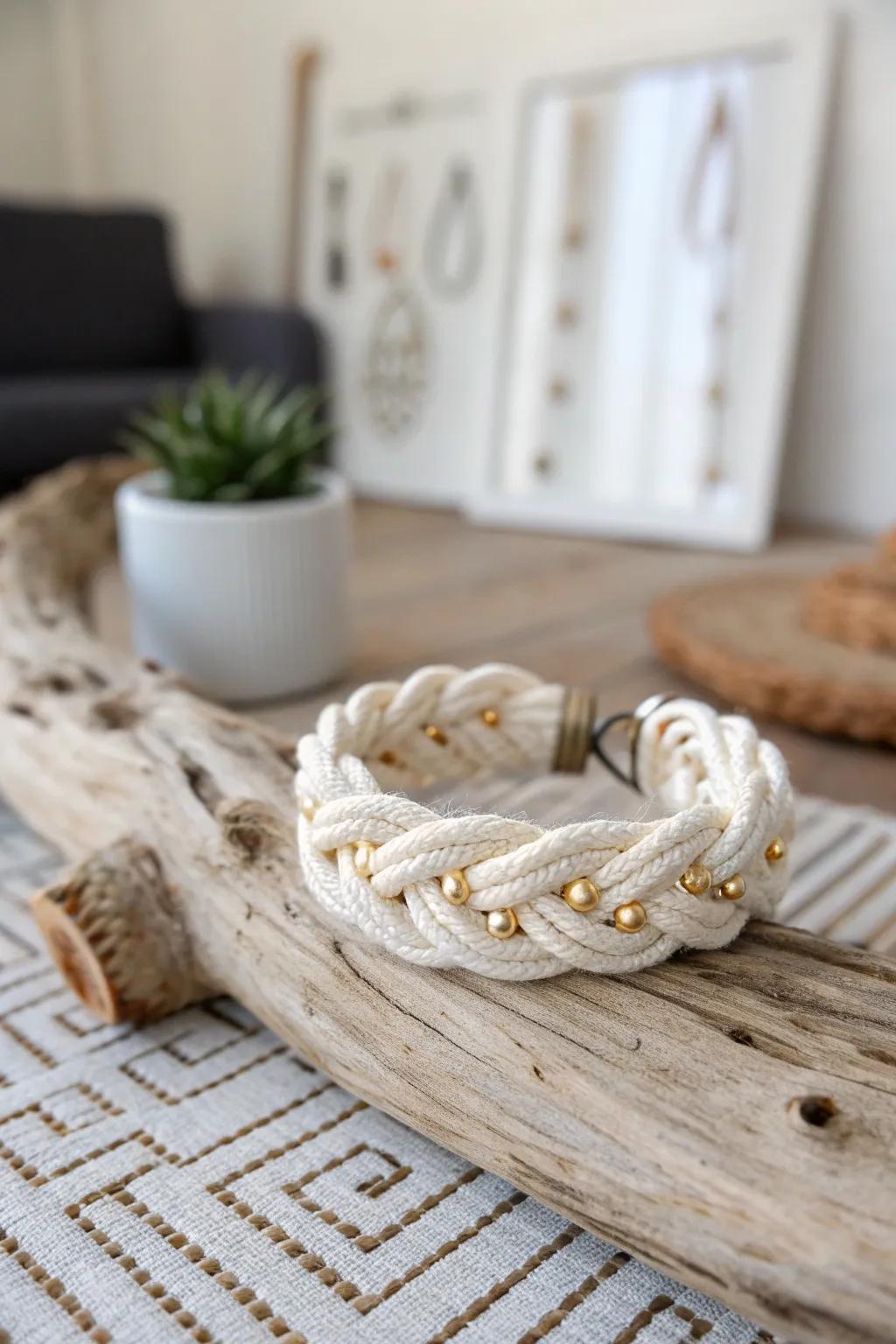 Embrace nautical elegance with a handcrafted sailor knot bracelet. Perfect for adding a touch of simplicity and natural beauty to your style.