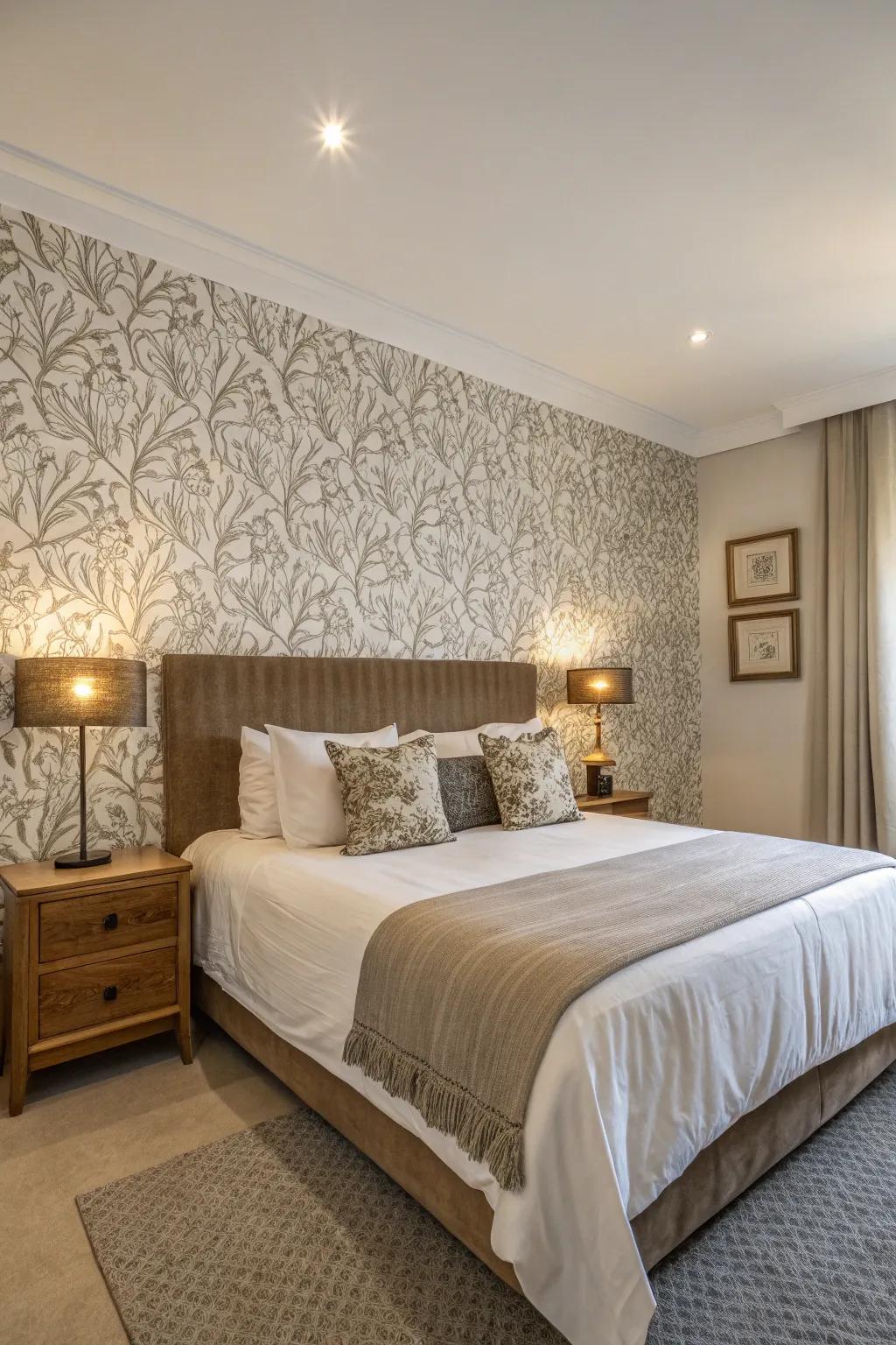 A feature wall is an eye-catching element.