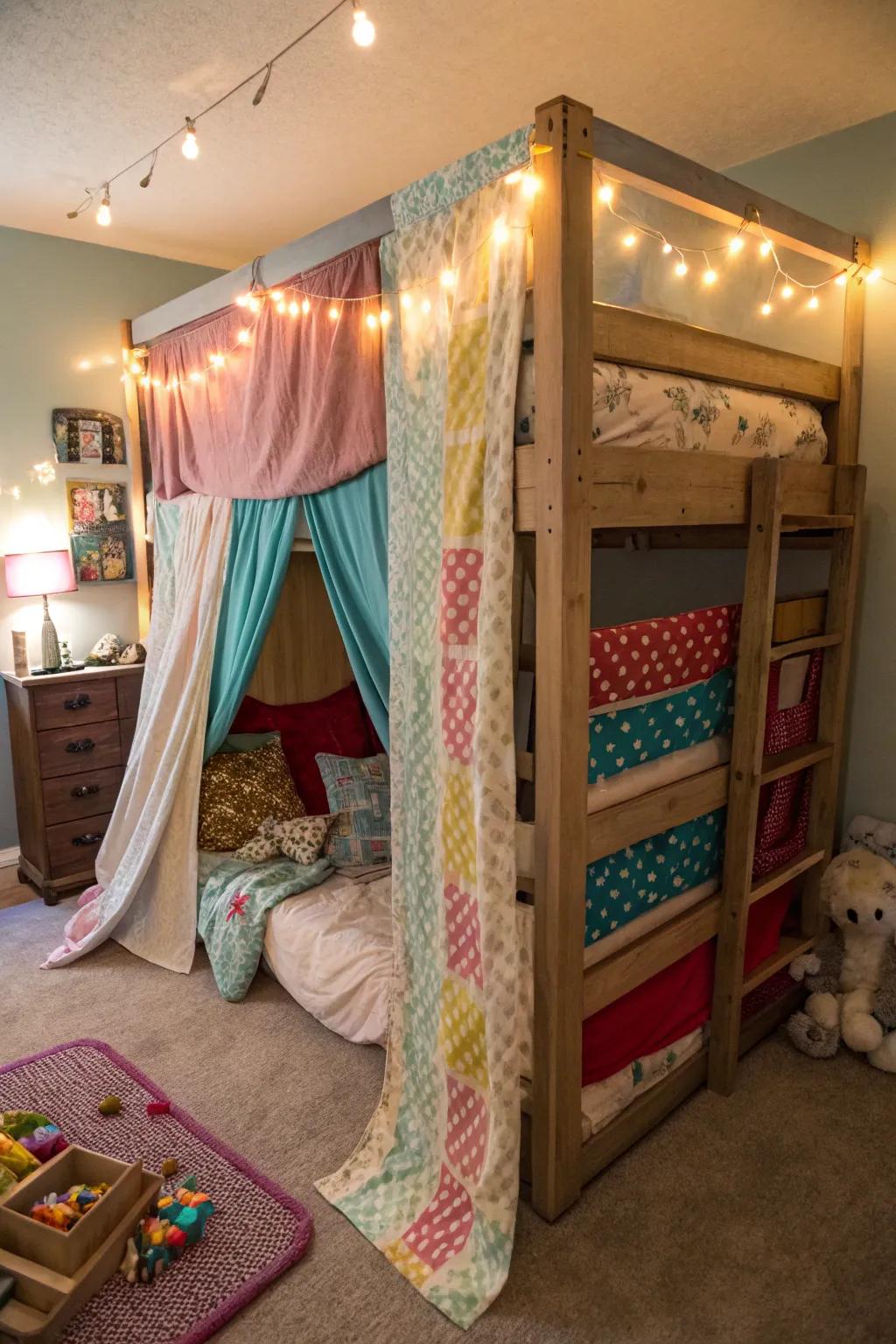 An innovative loft fort that maximizes space and fun.