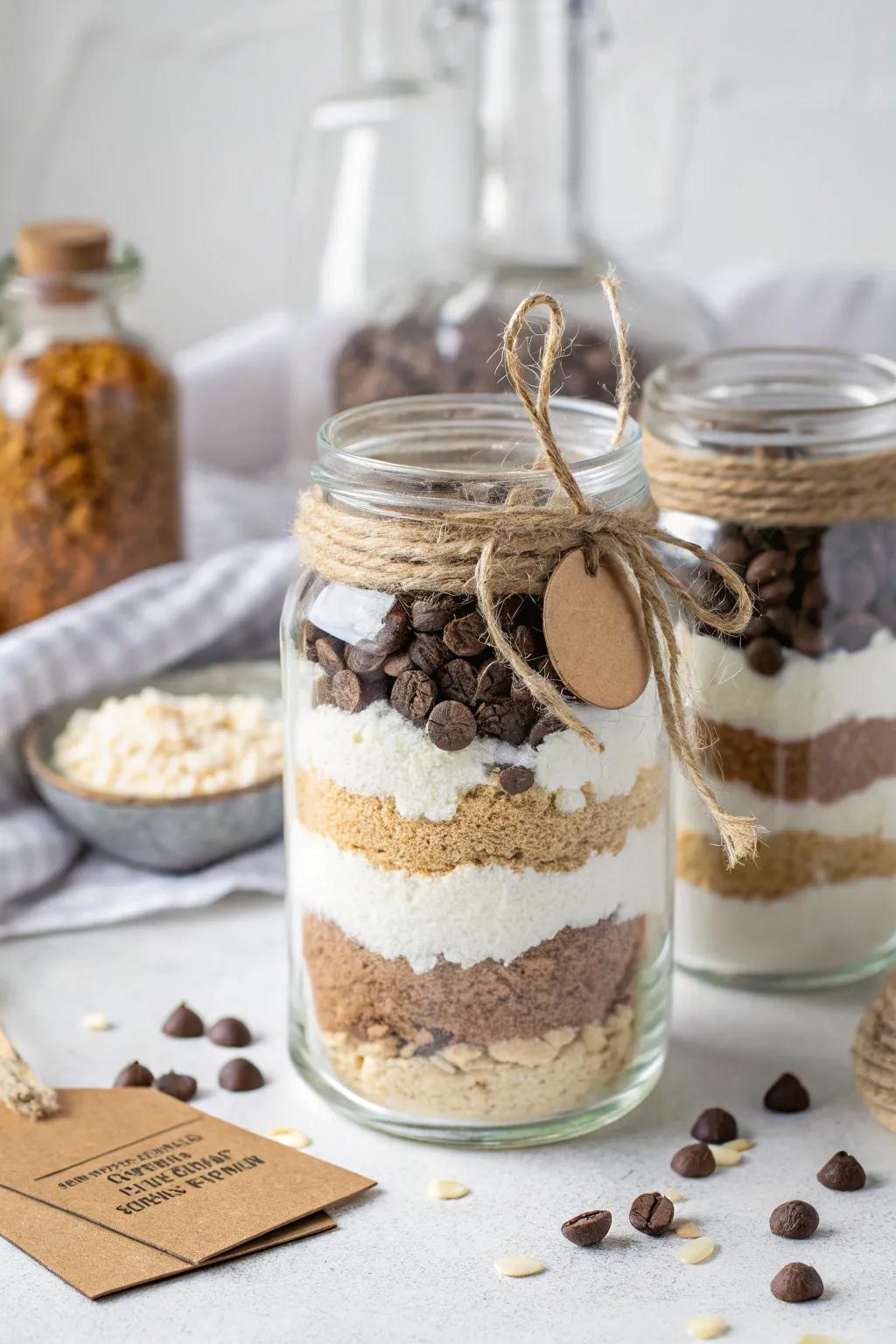 A Sweet Gift: Layered Cookie Mix in a Jar, Perfect for Craft Fairs and Last-Minute Gifts!