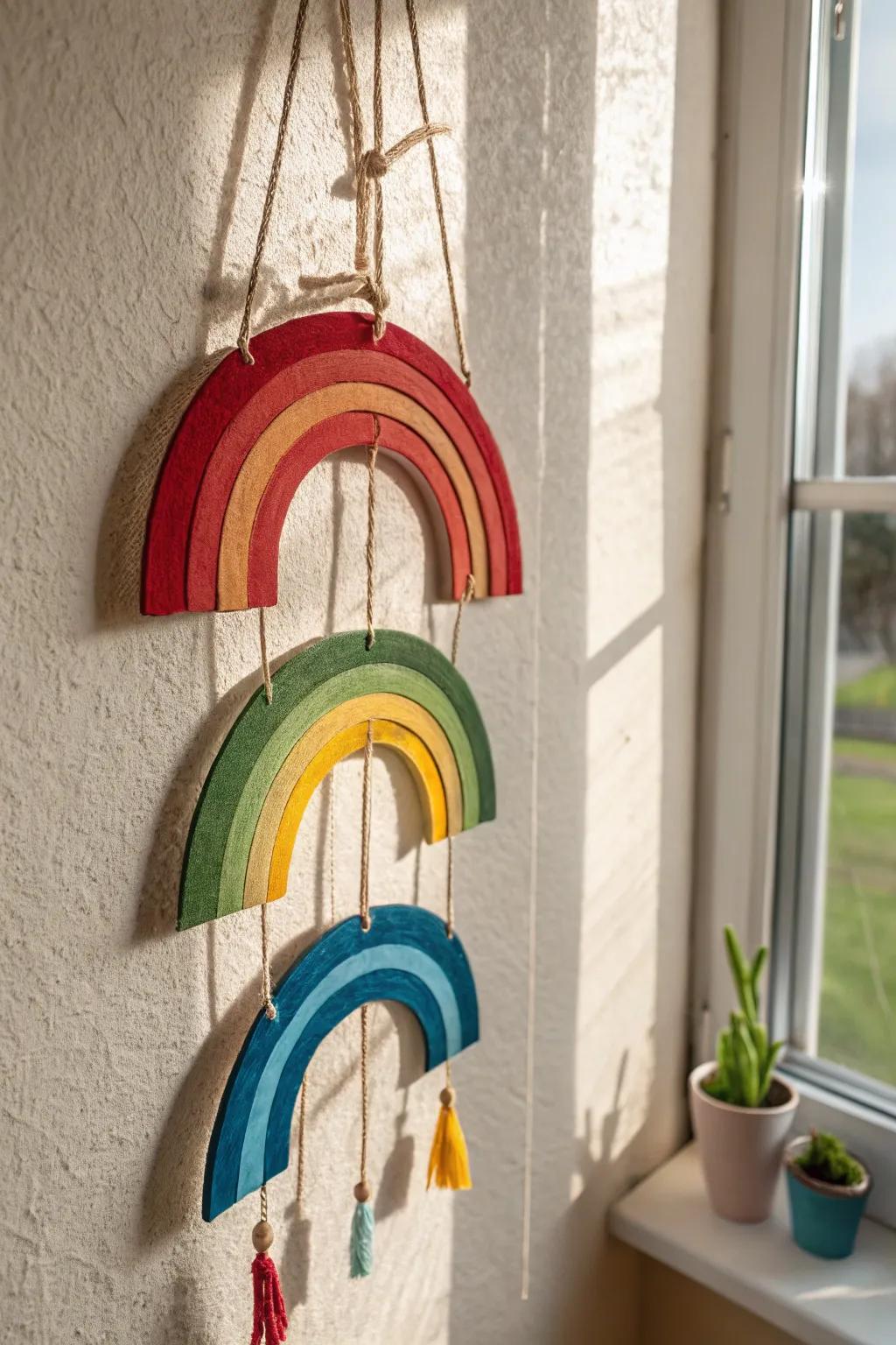 Bring the magic into your home with this enchanting DIY Rainbow Mobile, perfect for adding a splash of color and whimsy.