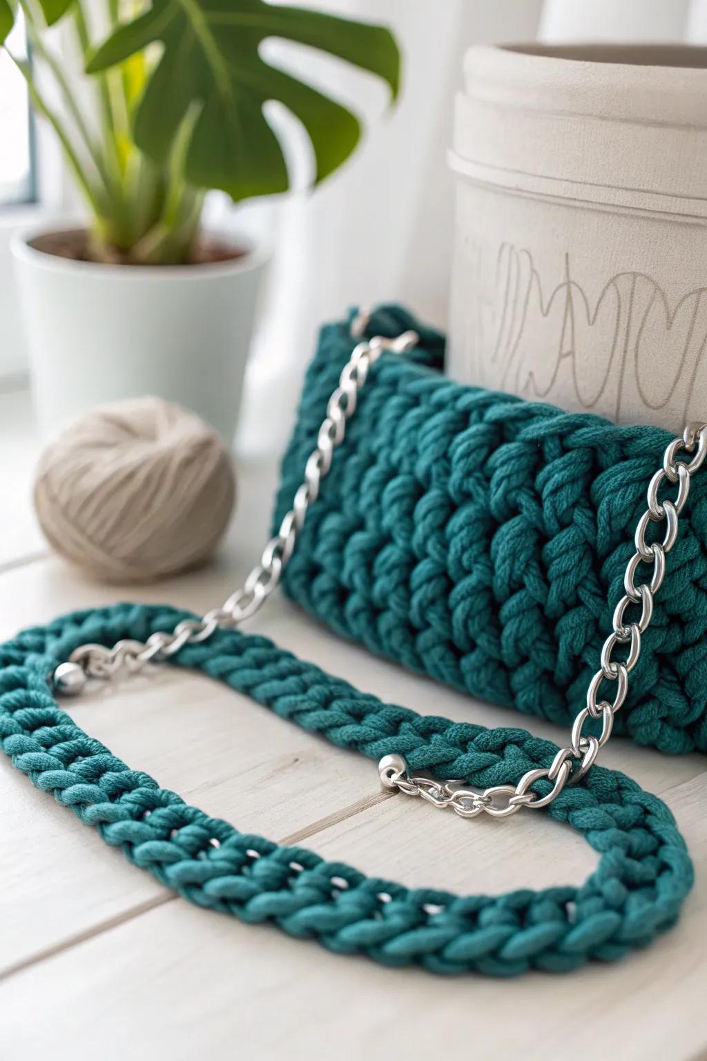 Embrace the beauty of simplicity with a timeless crochet chain border.