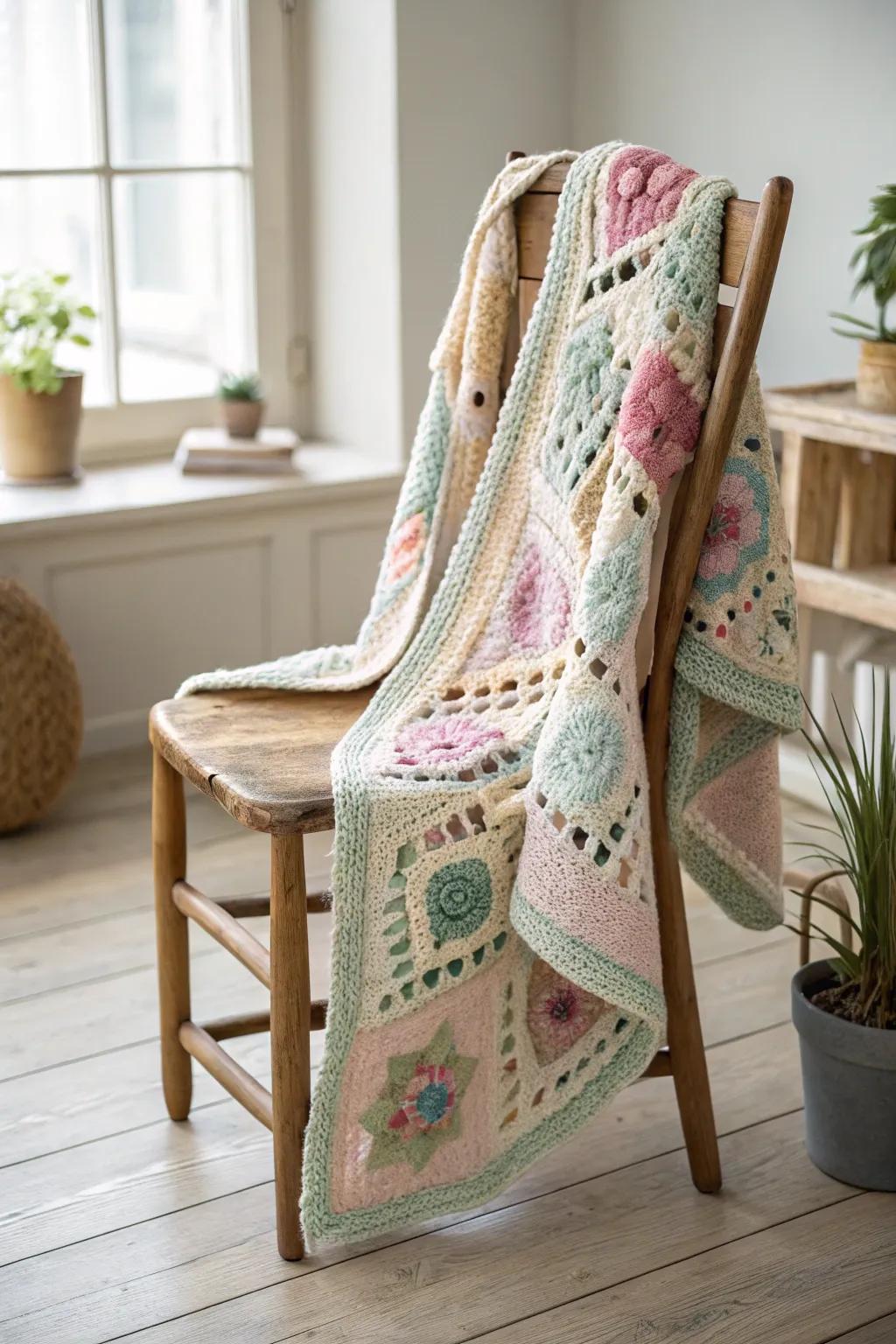 Embrace your individuality with a cozy bohemian patchwork cardigan, perfect for adding a touch of handcrafted elegance to your wardrobe.