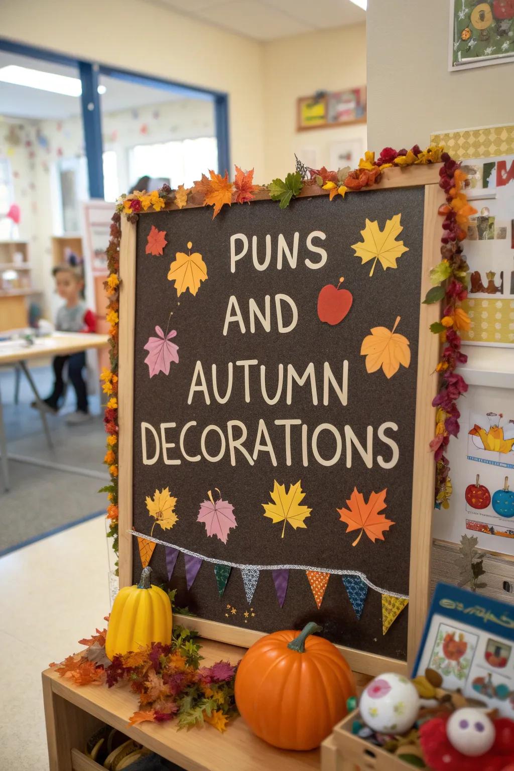 Playful Puns board with clever and educational wordplays.