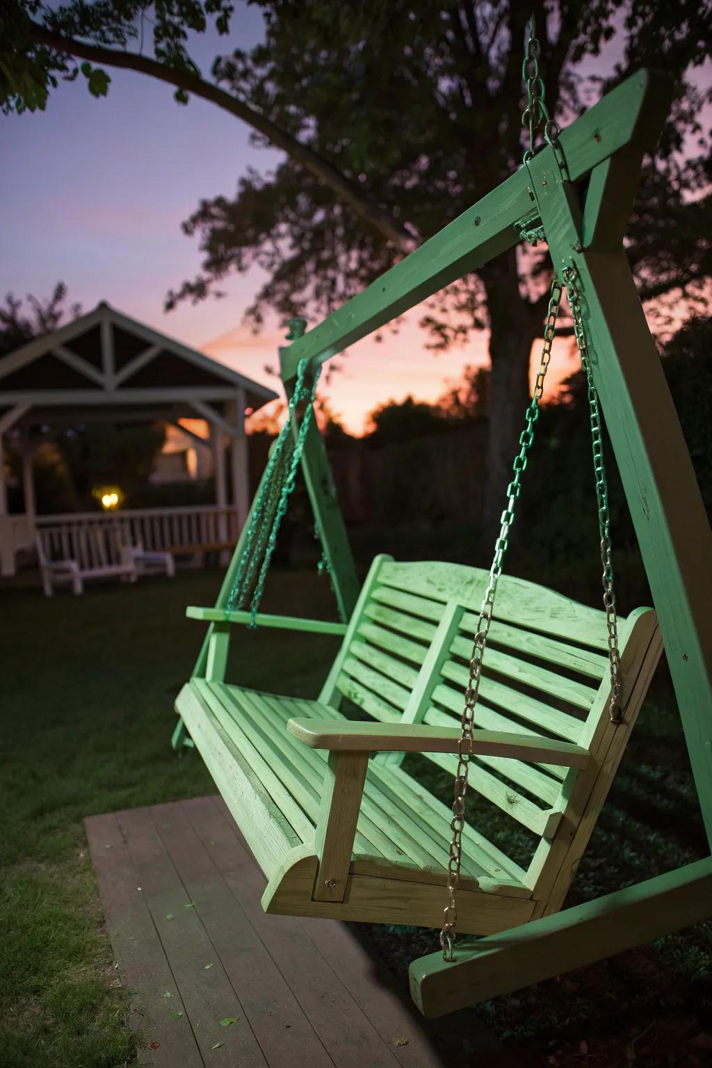 Illuminate your nights with a glow-in-the-dark swing set – where craftsmanship meets creativity.