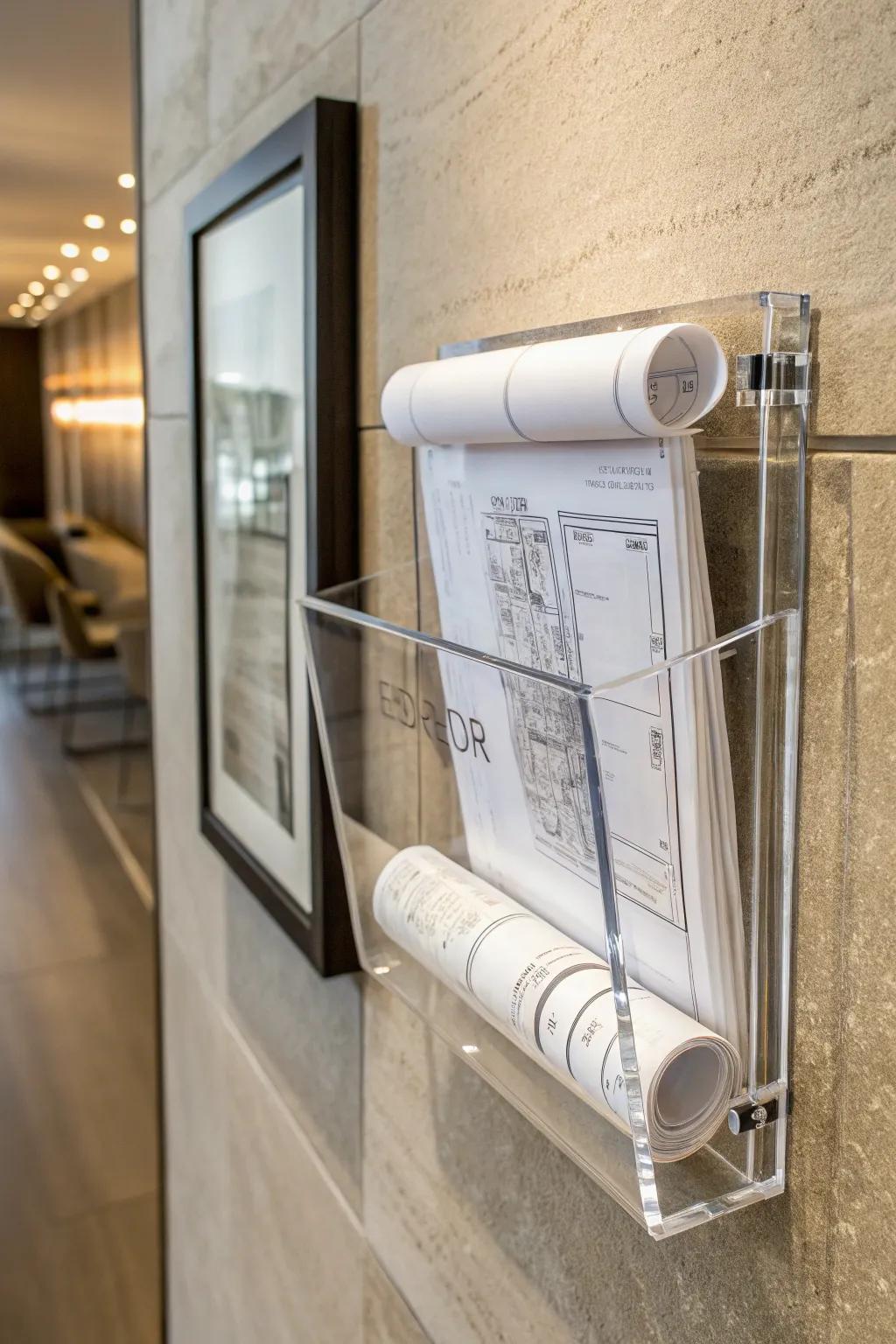 Elevate your workspace with stylish acrylic wall pockets—where form meets function.