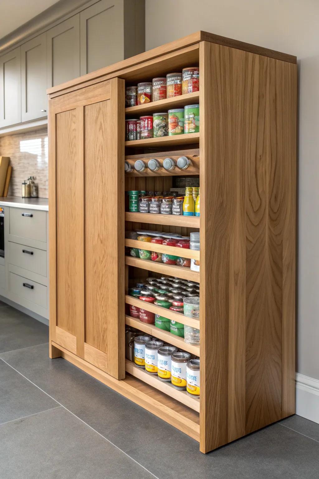 Transform your pantry with a custom built-in organizer that blends Scandinavian elegance with boho flair.
