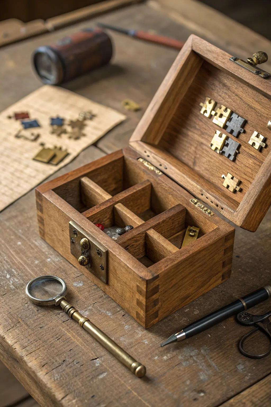 Unlock the mystery: Dive into the world of puzzles with this expertly crafted mini escape box.