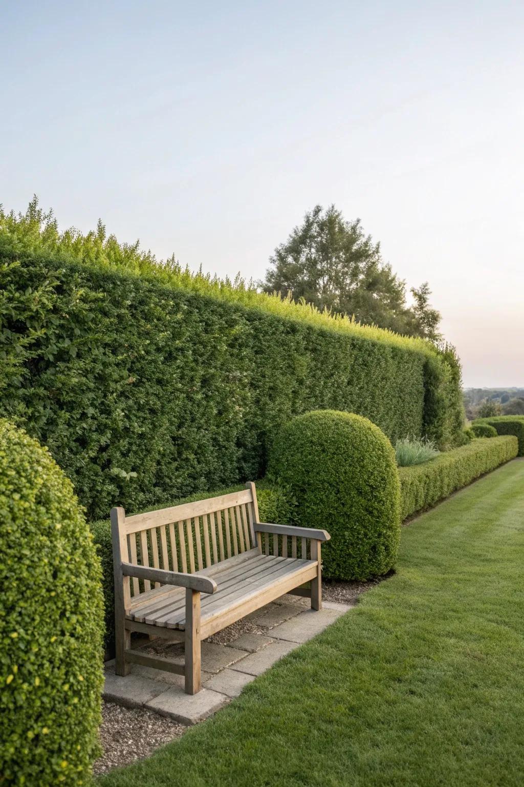 Transform your garden into a tranquil hideaway with lush, minimalist hedges.