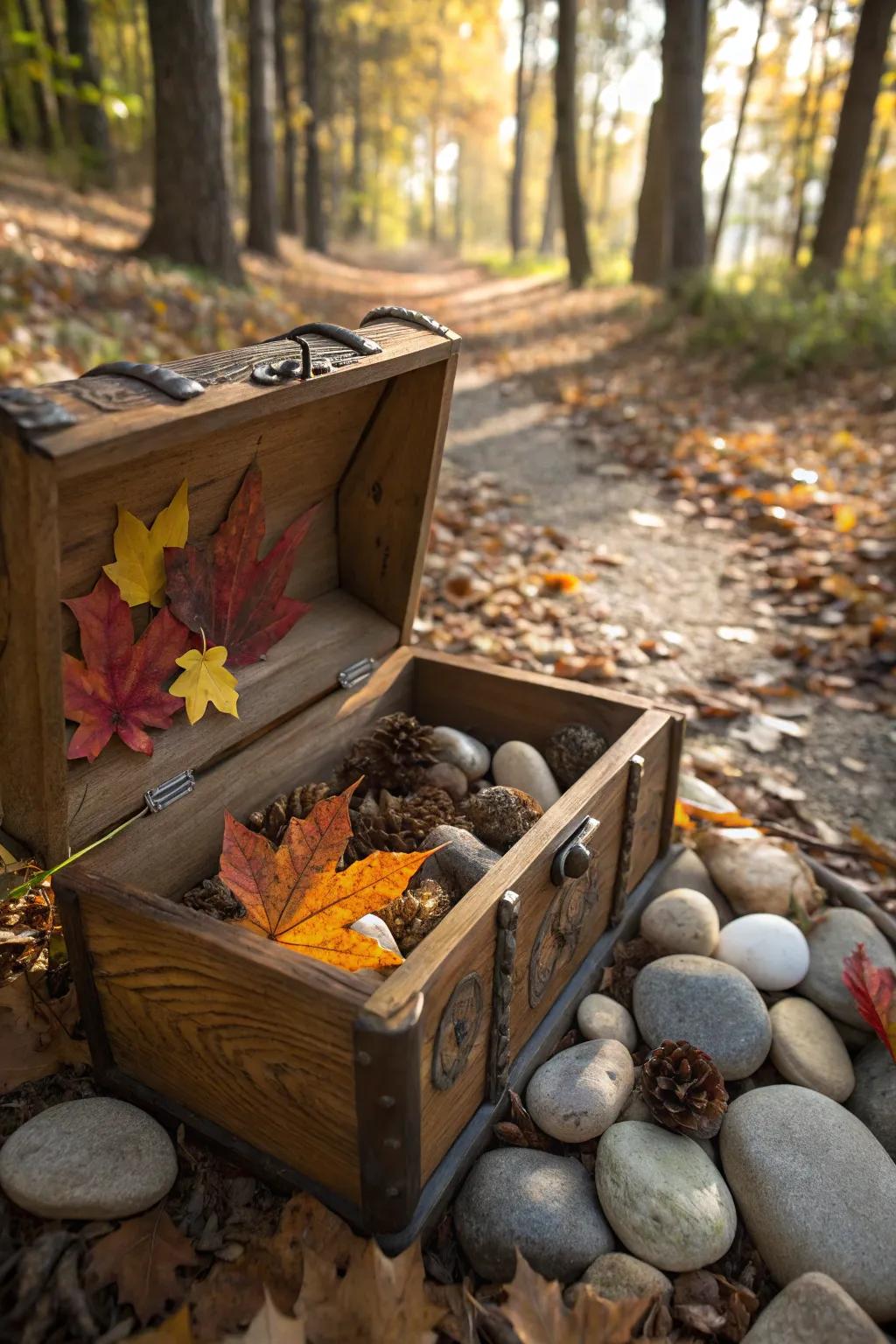 Unlock the wonders of nature with a handcrafted treasure chest filled with outdoor discoveries.