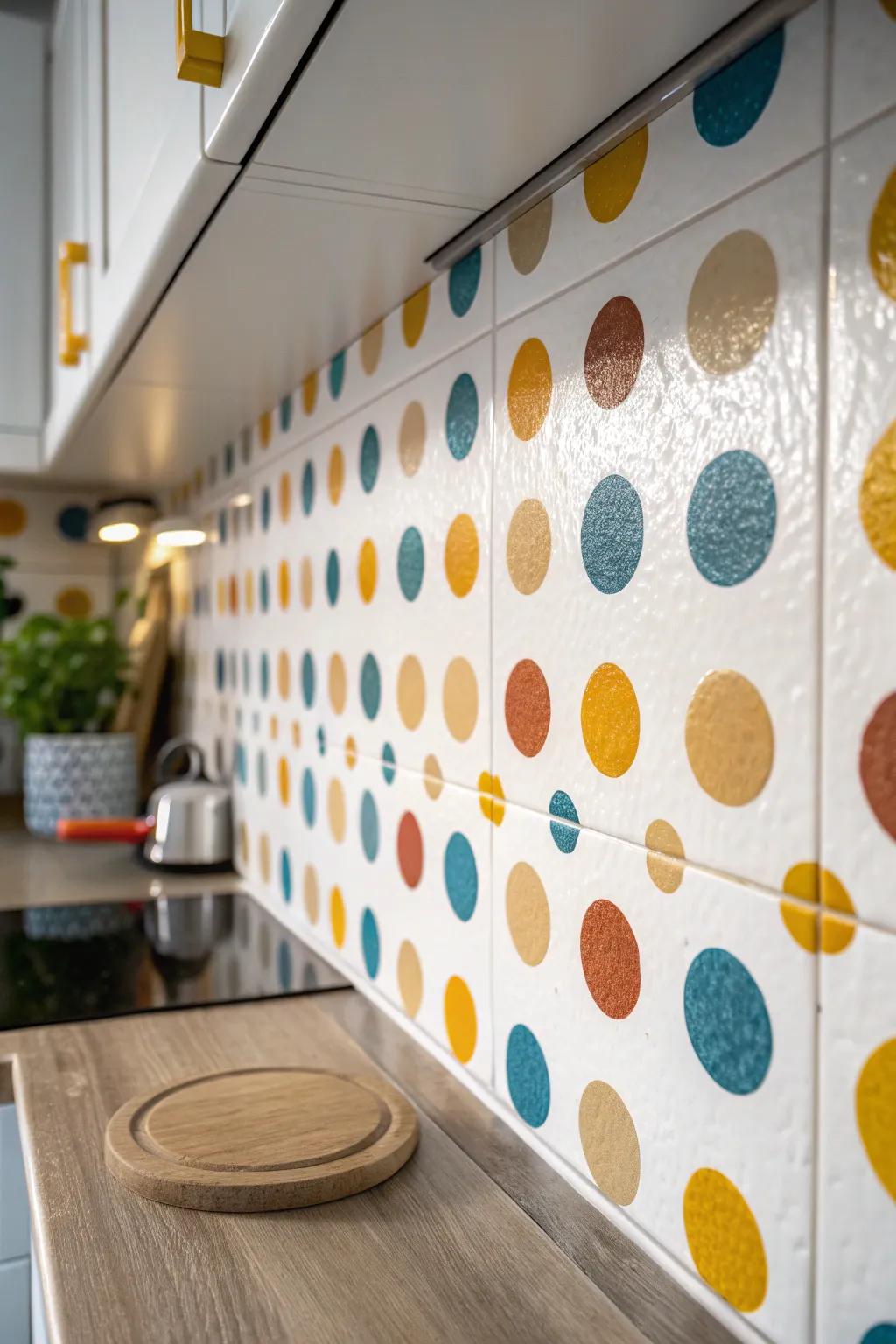 Bring joy to your kitchen with a touch of retro charm and bold colors in a minimalist style!