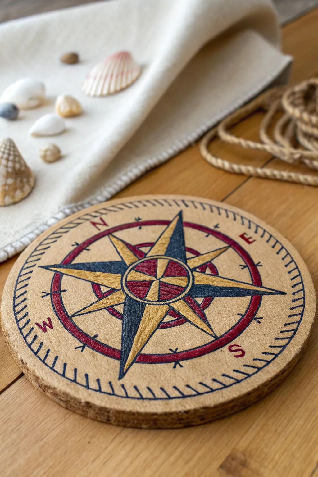 Navigate your pirate dreams with this charming DIY compass, where simplicity meets creativity.