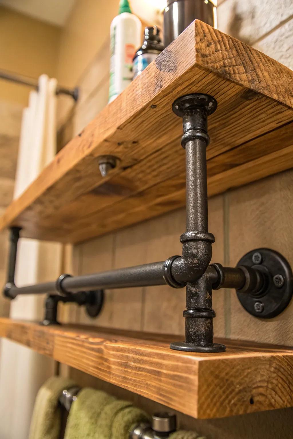 Elevate your bathroom decor with the perfect blend of rustic charm and industrial edge.