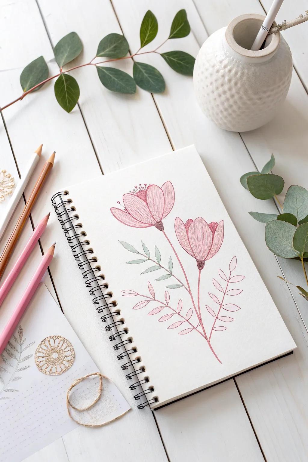 Capture the beauty of each season with minimalist sketches. Let your creativity bloom.