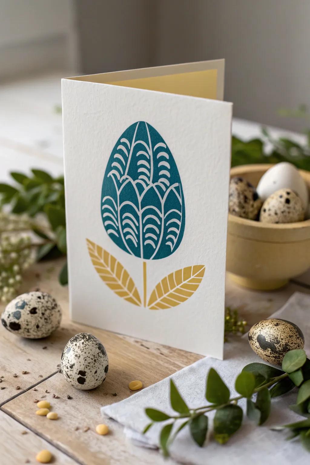 Add a playful twist to your Easter greetings with this charming rocking egg card!