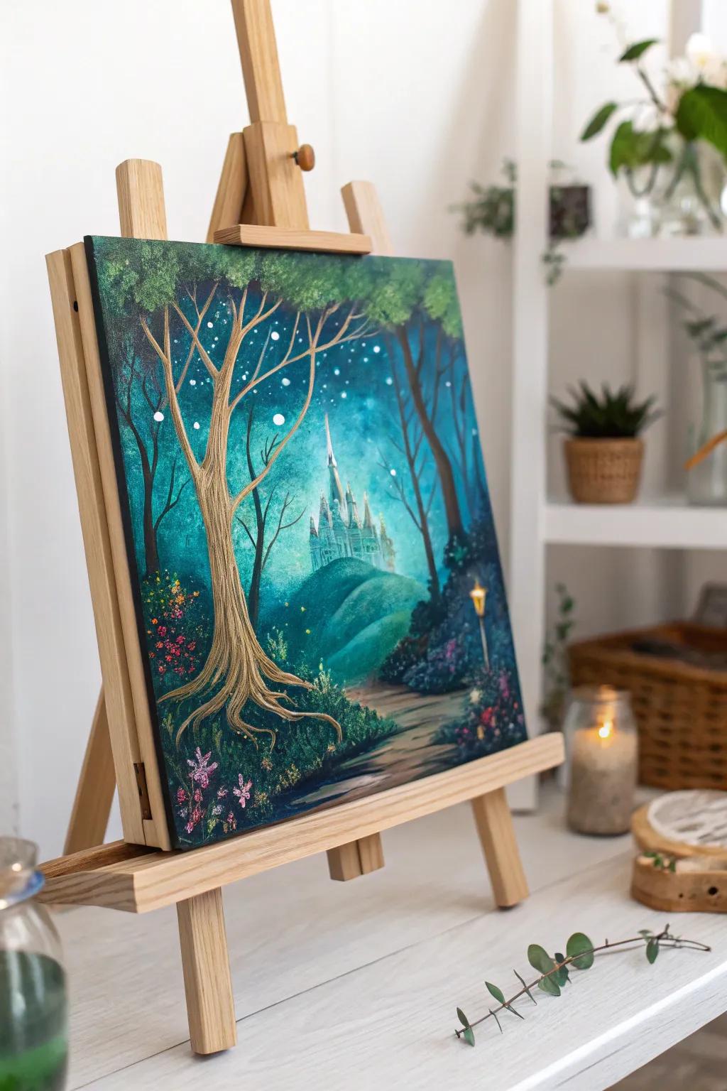 Step into a world of enchantment with this boho-inspired fantasy painting.