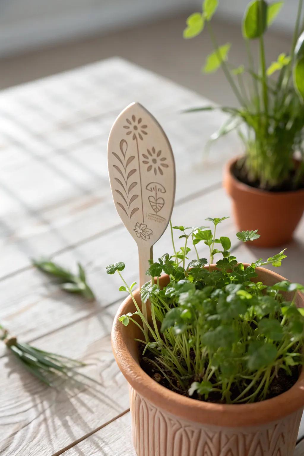 Elevate your garden's style with these charming clay plant markers—where simplicity meets elegance.