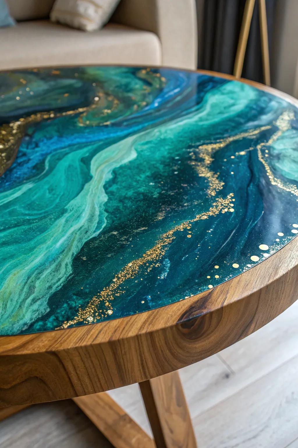 Unleash your creativity with abstract epoxy art that combines vibrant colors and masterful craftsmanship.