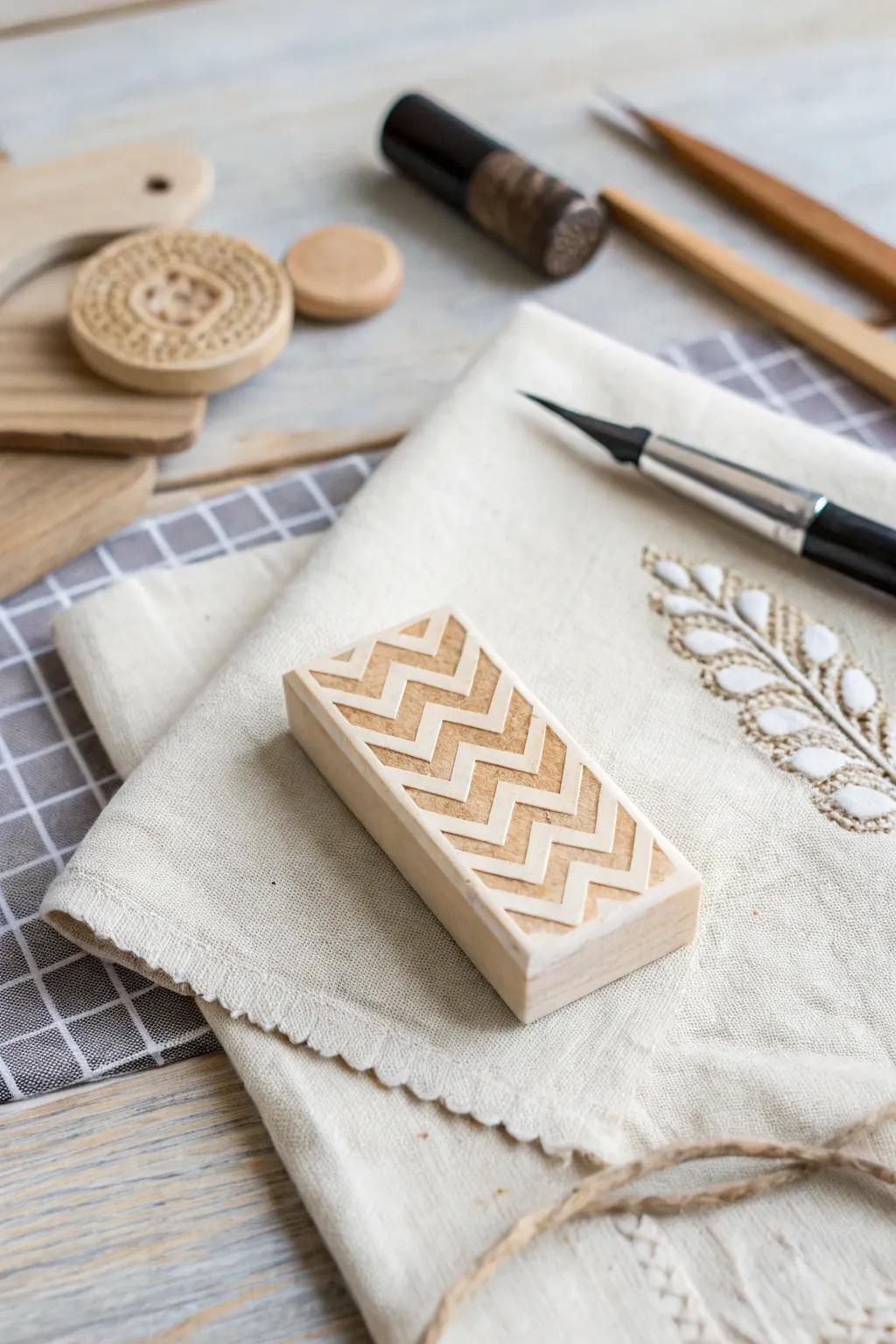 Elevate your DIY game with minimalist chevron prints on fabric. Perfect for giving life to old treasures!