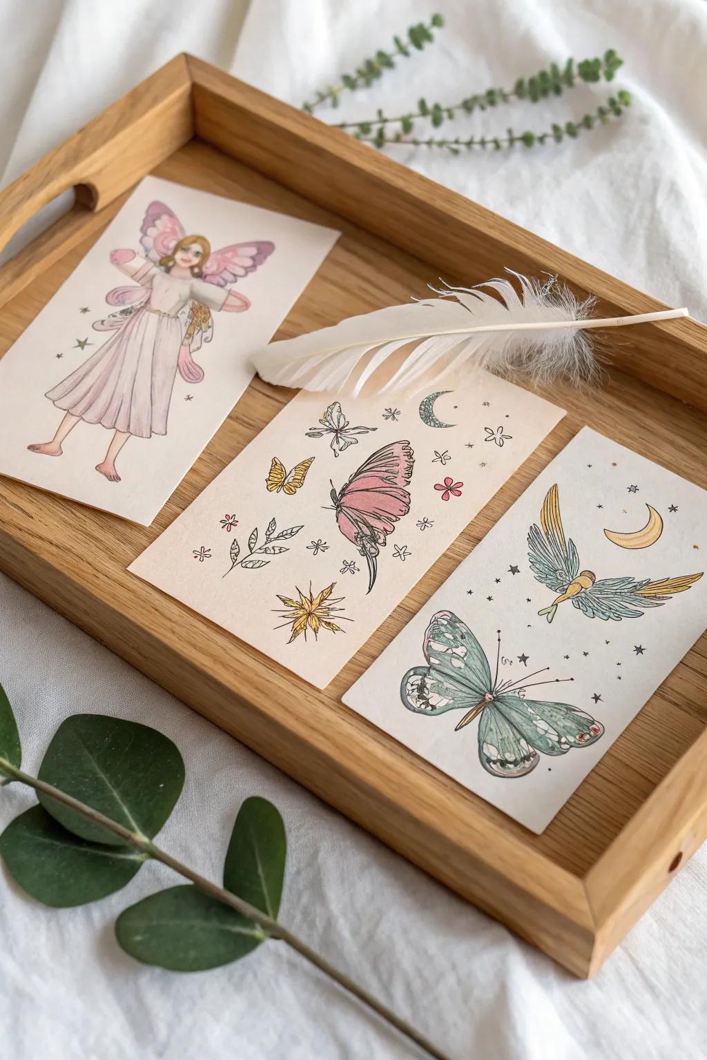 Unleash your inner fairy with these enchanting temporary tattoos, perfect for adding a touch of magic to any gathering.