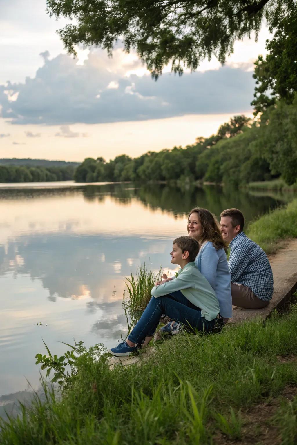 Capture tranquility and beauty by the water's edge.