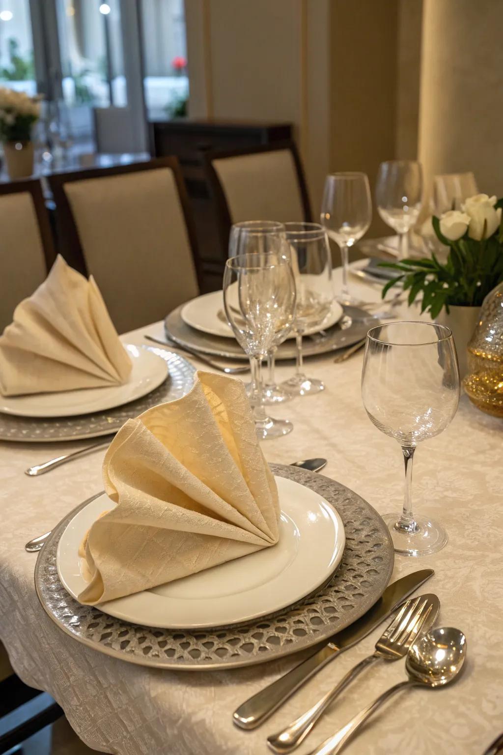 Artful place settings display creative flair and enhance the dining experience.