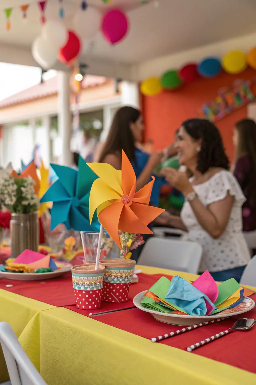 Pinwheel folds add energy and fun to your celebrations.