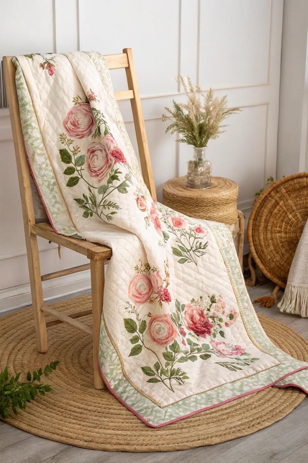 Wrap yourself in the romantic luxury of a Peony Parade quilt, where simplicity meets natural beauty.