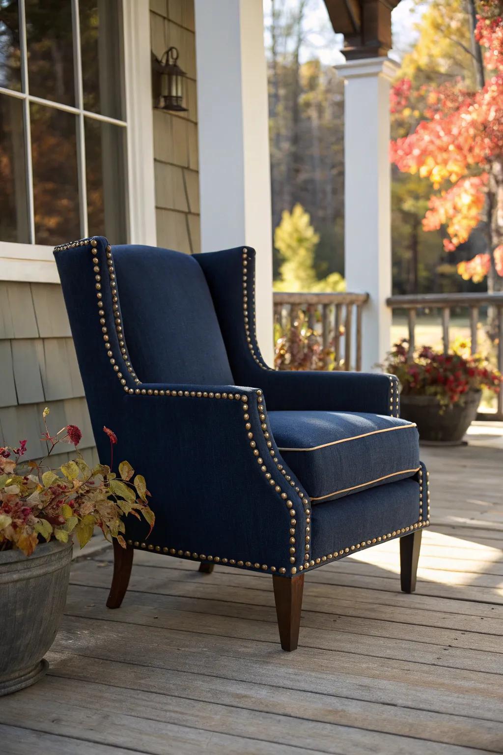 Transform your porch into an outdoor retreat with elegant, durable upholstery.