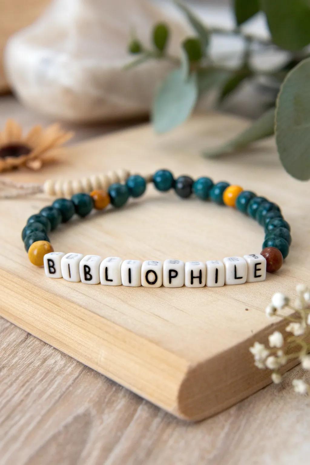 Embrace your literary love with a touch of style: 'Bibliophile' in bold hues.
