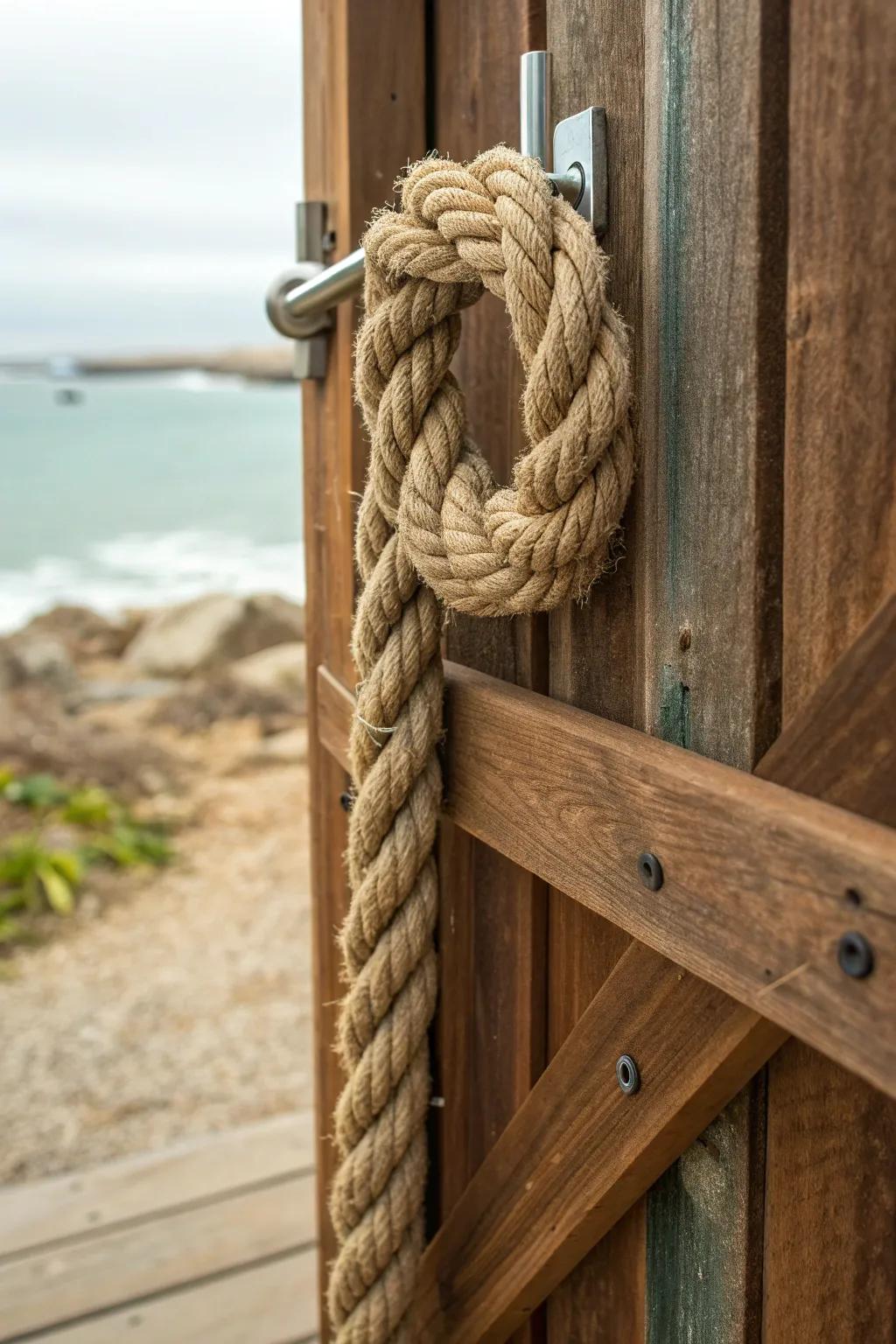 Add a nautical touch to your home with this handcrafted rope handle.
