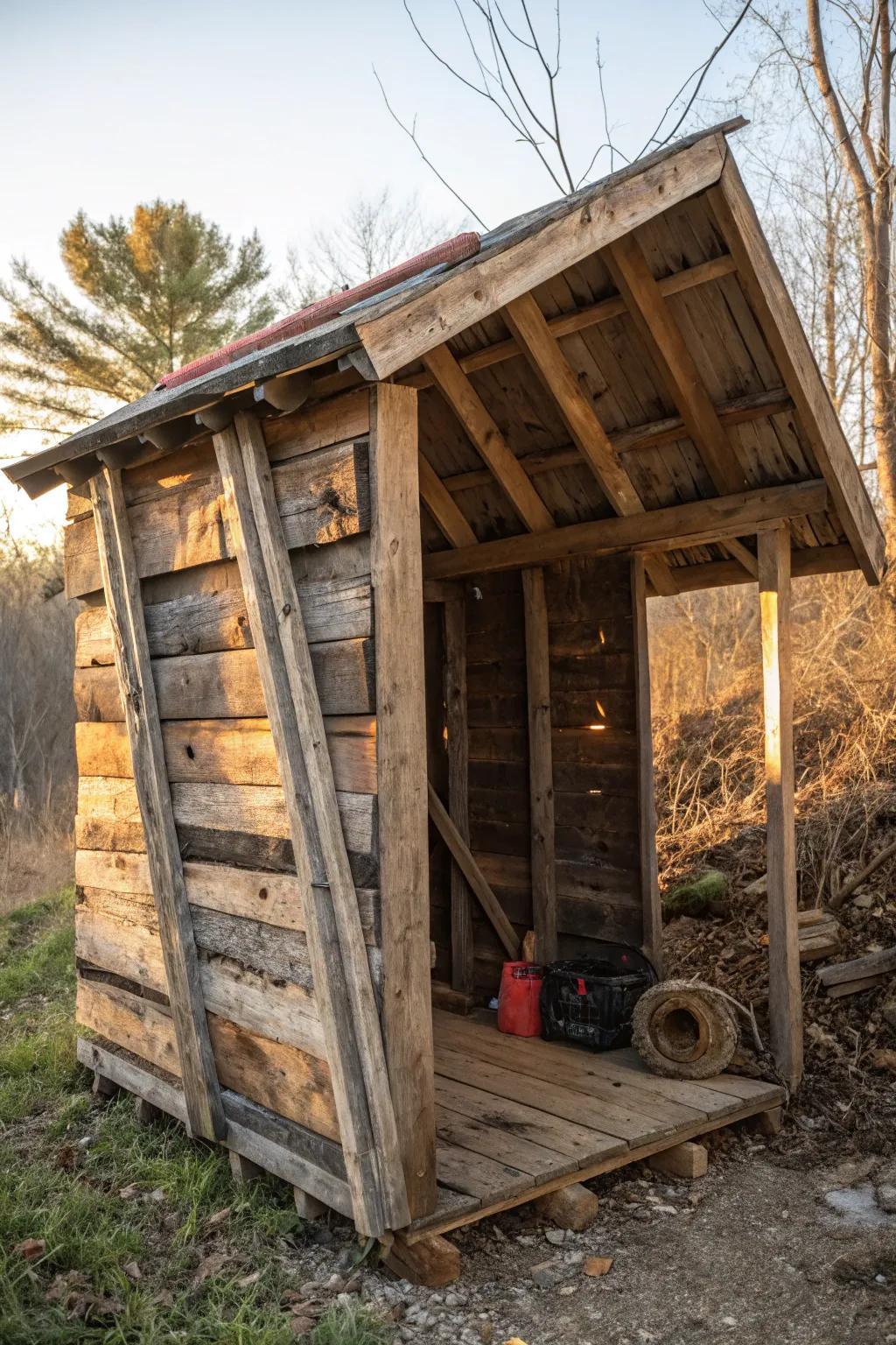 Crafting Functionality: A Rustic Lean-To for Your Generator
