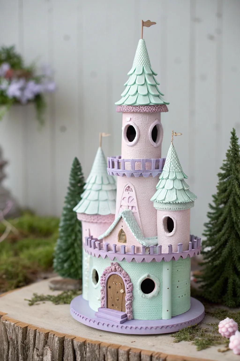 Step into a fairytale with this charming pastel castle, where imagination and craftsmanship create a dreamy escape.