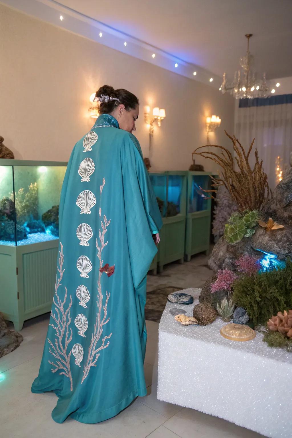 An underwater sea sorceress robe makes waves at any event.