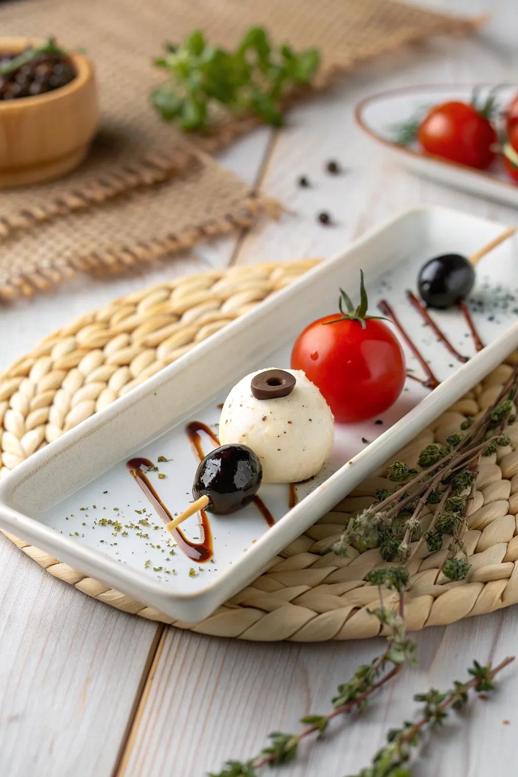 Elevate your Halloween with this chic Eyeball Caprese – a spooky twist on a classic favorite. 🎃🧀🍅