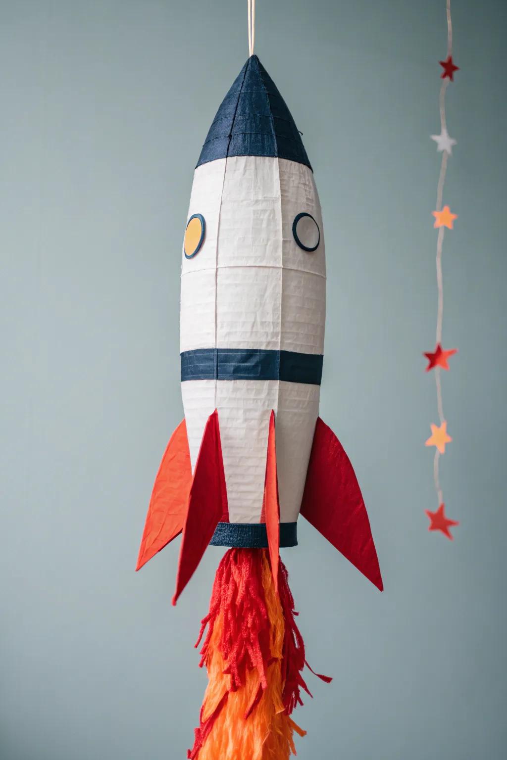 Ignite your party with this stunning rocket pinata, where Scandinavian minimalism meets boho charm.