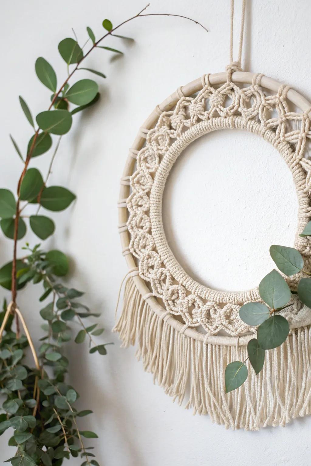 Elevate your home decor with a stunning macramé wreath—where boho charm meets minimalist elegance.