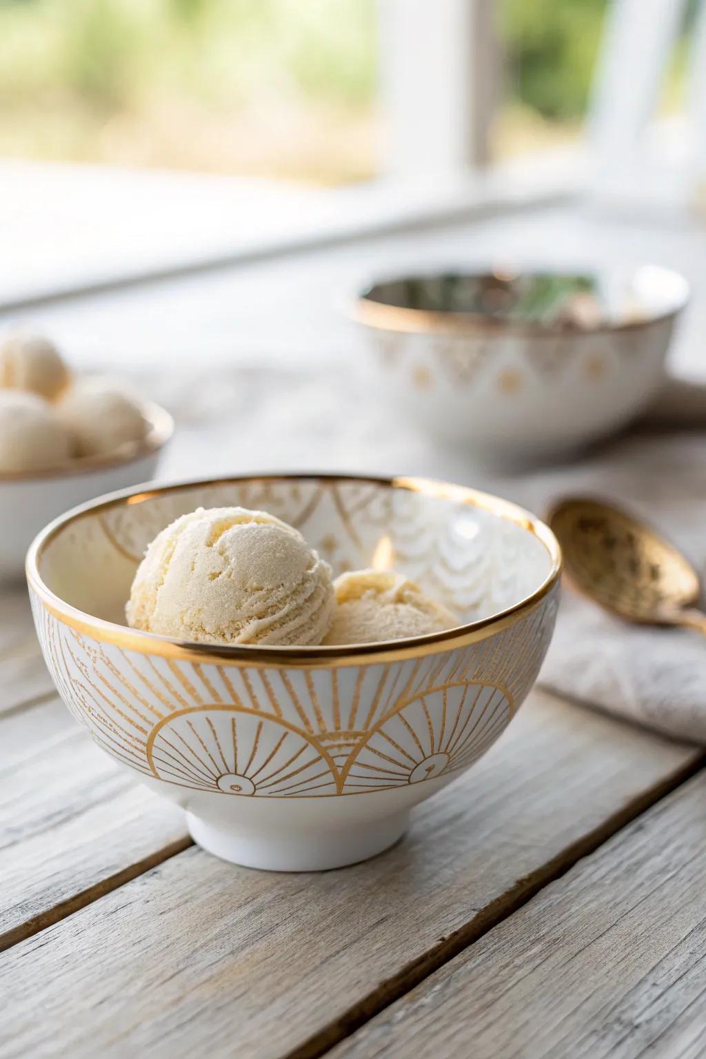 Elevate your dessert experience with chic metallic accents – where simplicity meets luxury.