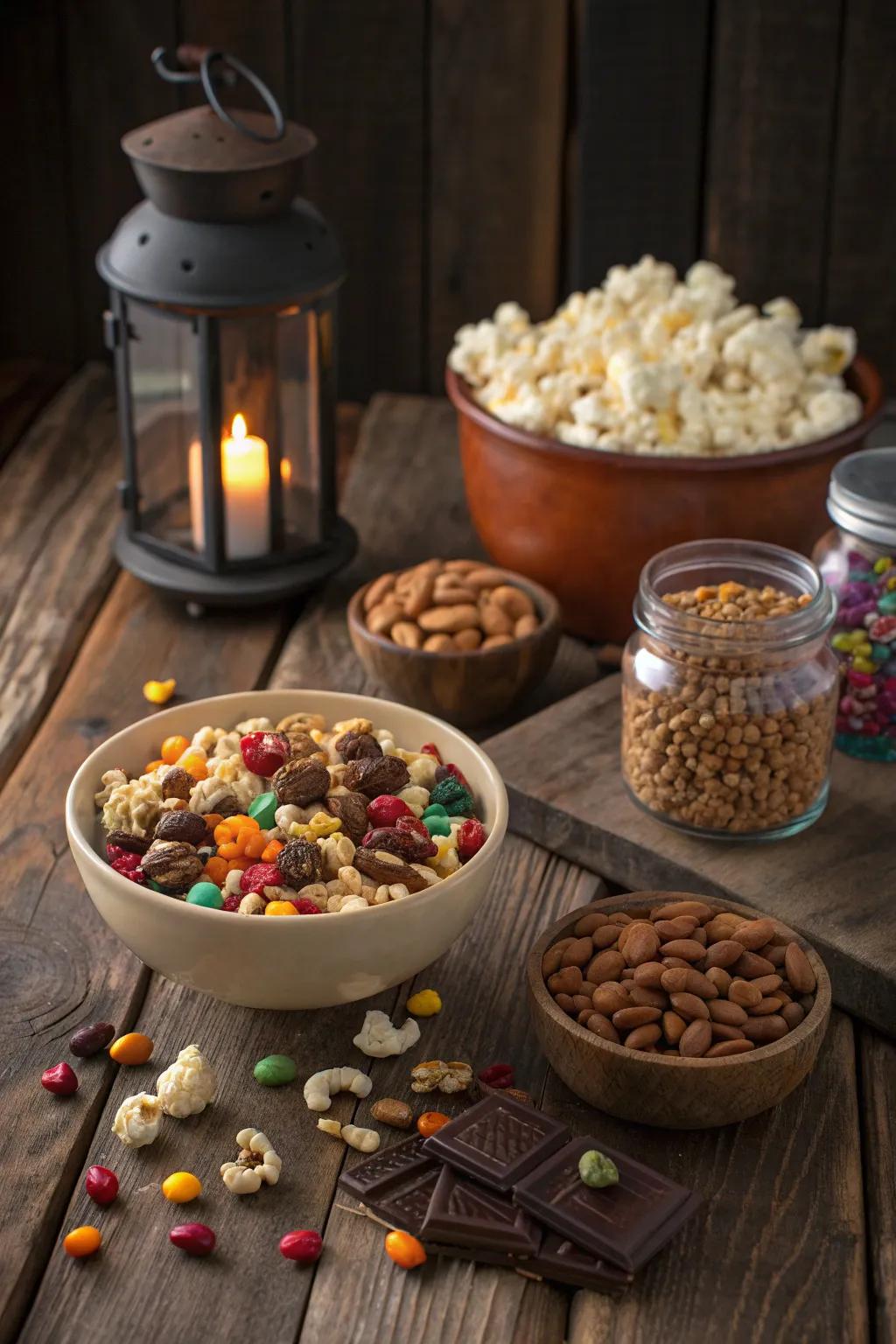 Elevate your indoor camping experience with a handcrafted snack bar that brings the wild indoors!