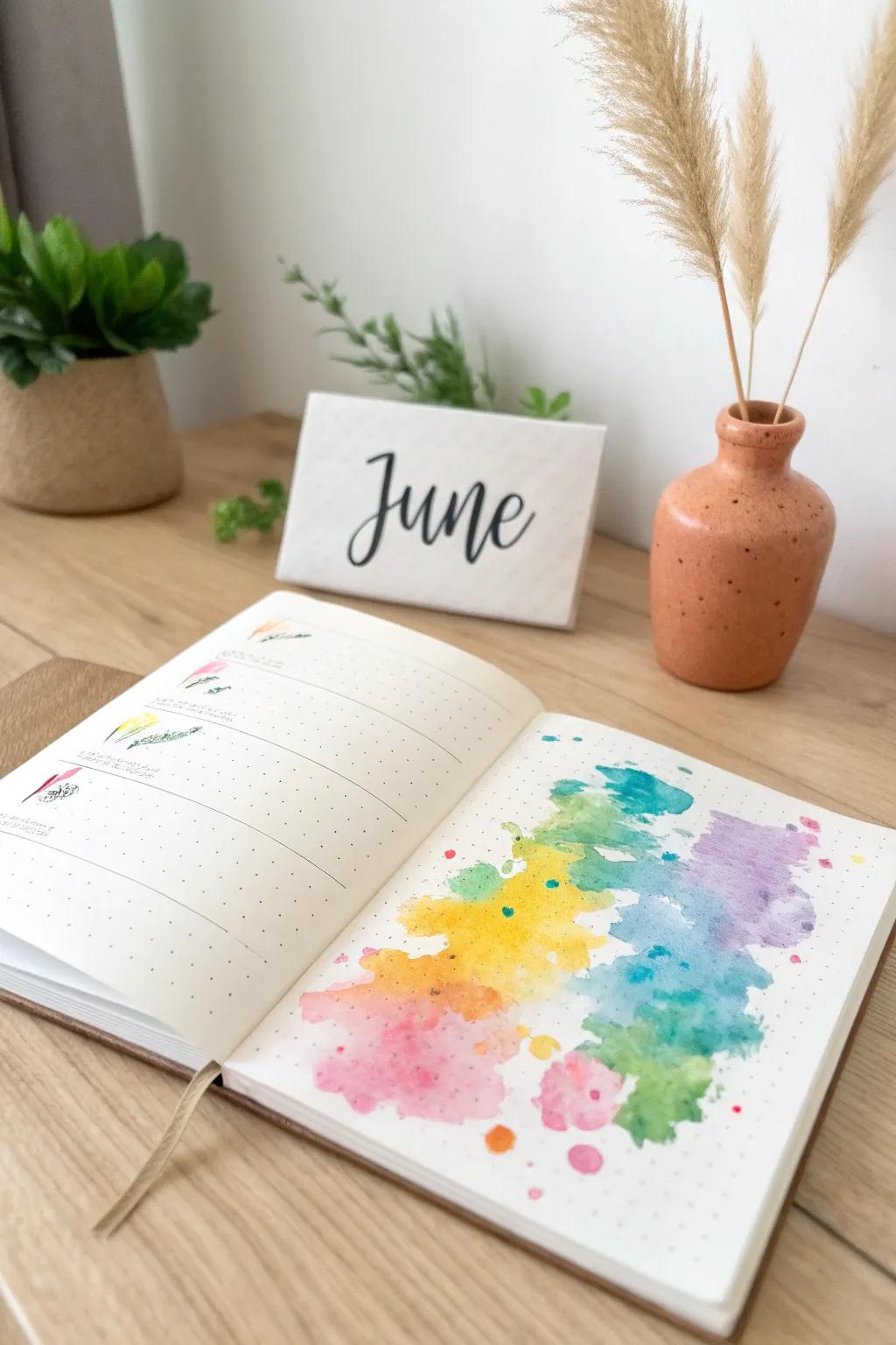 Embrace the Festival of Colors for your June bullet journal cover and let every page burst with creativity and joy.