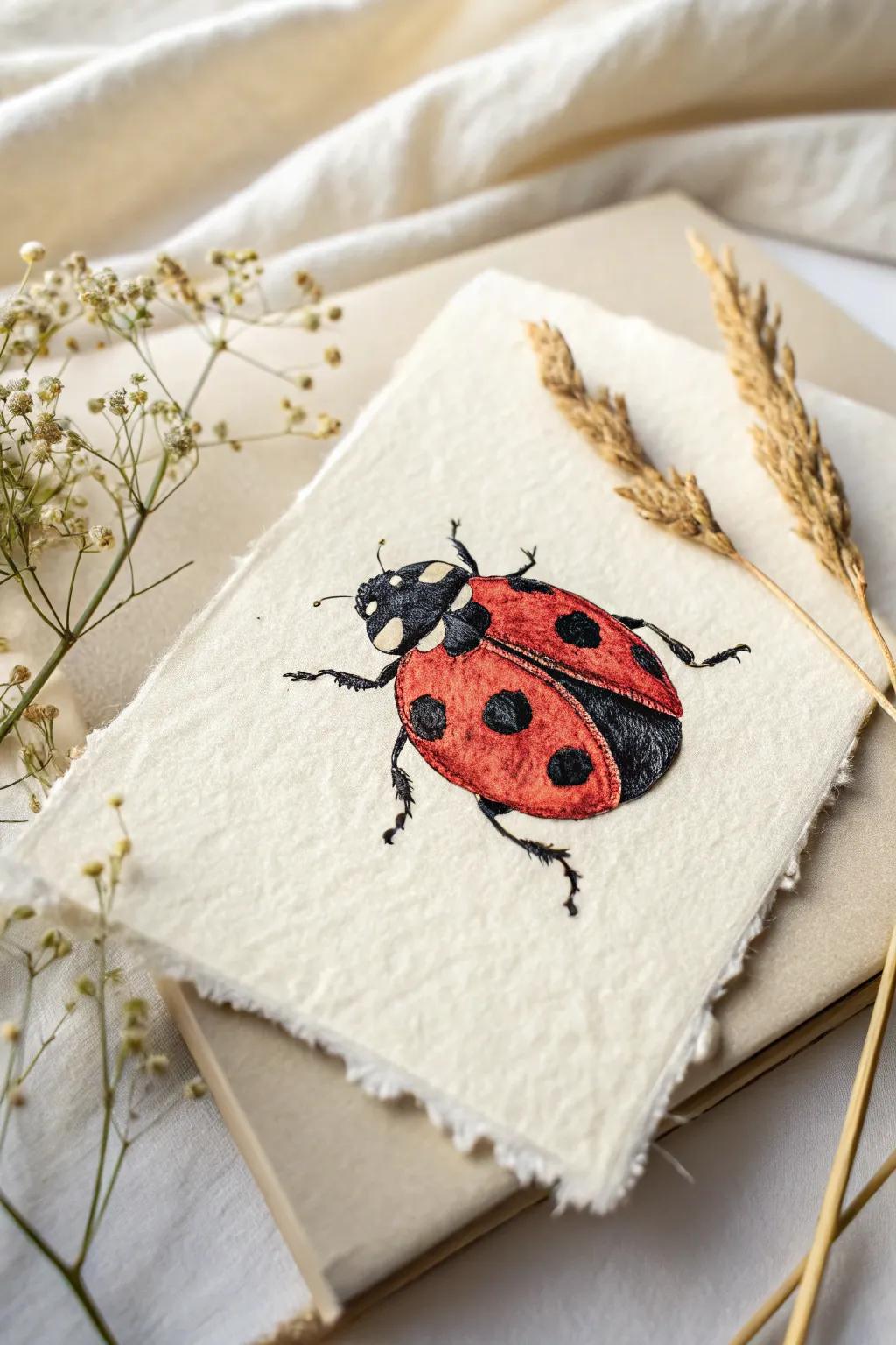 Transform tiny wonders into vibrant art with this stunning ladybug illustration—perfect for your minimalist inspiration board.