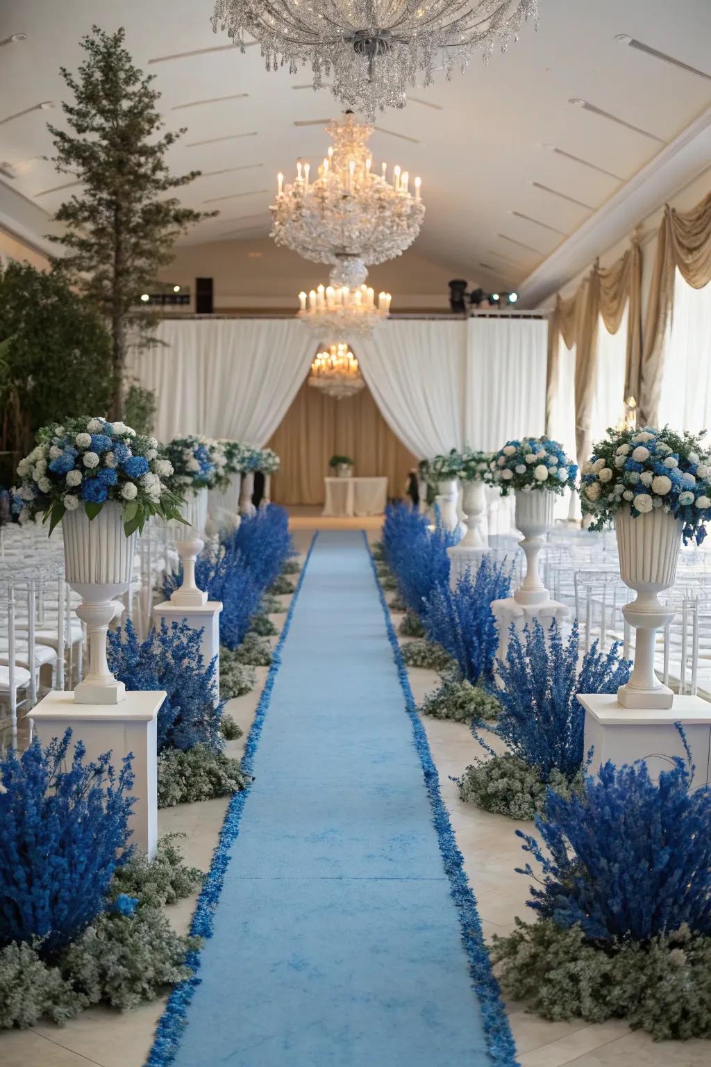 Unique greenery with blue tinted Israeli ruscus.